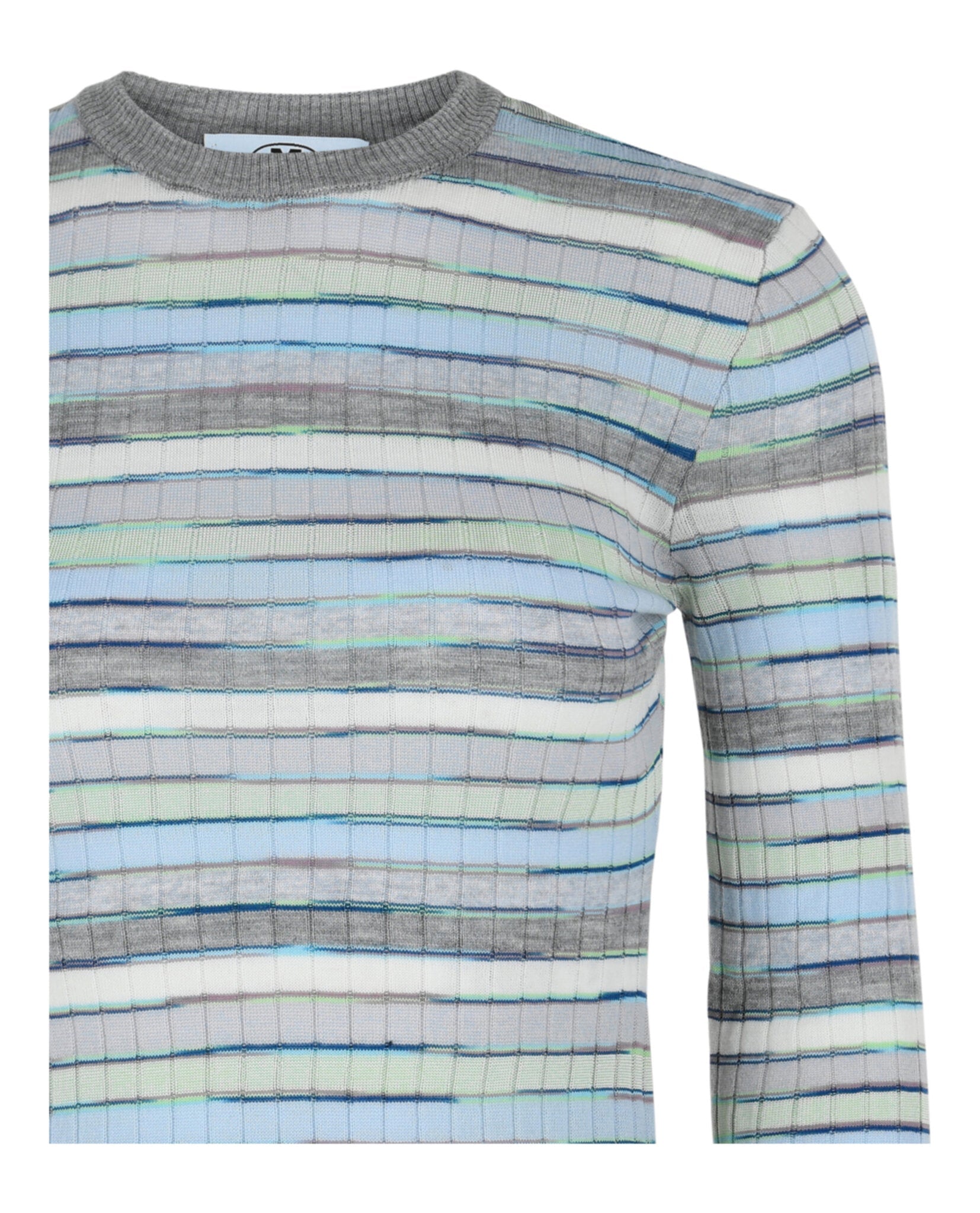 Textured Knit Sweater with Striped Pattern