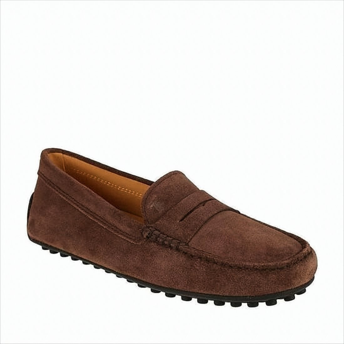 Suede Penny Strap Loafers with Rounded Toe by Tod's