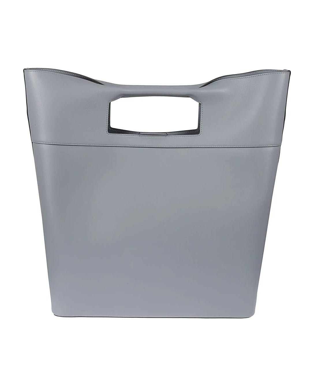 Structured Leather Bag with Unique Handle Cutout