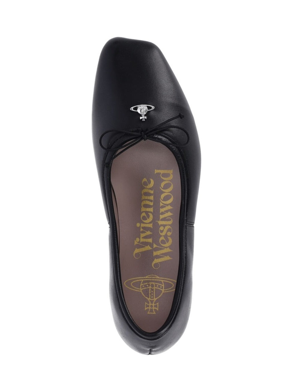 Black Leather Flats With Rounded Toe