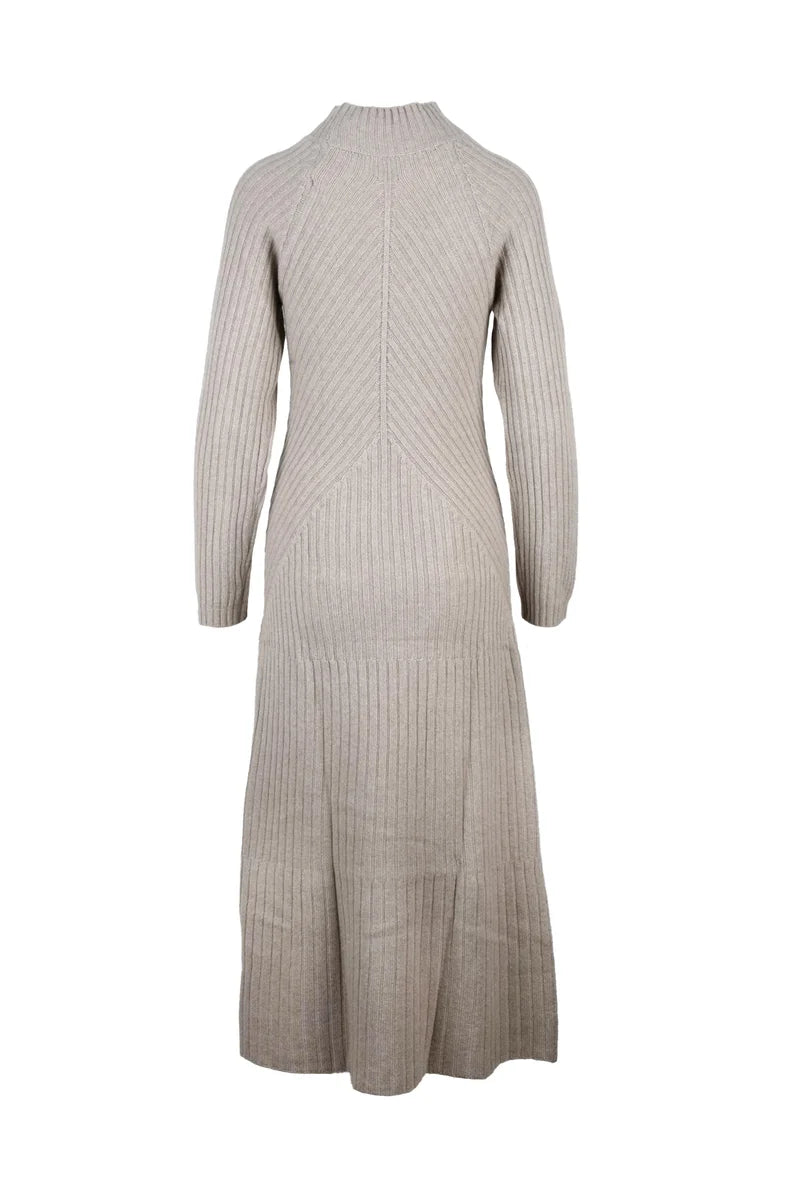 Long Knit Dress - Beige