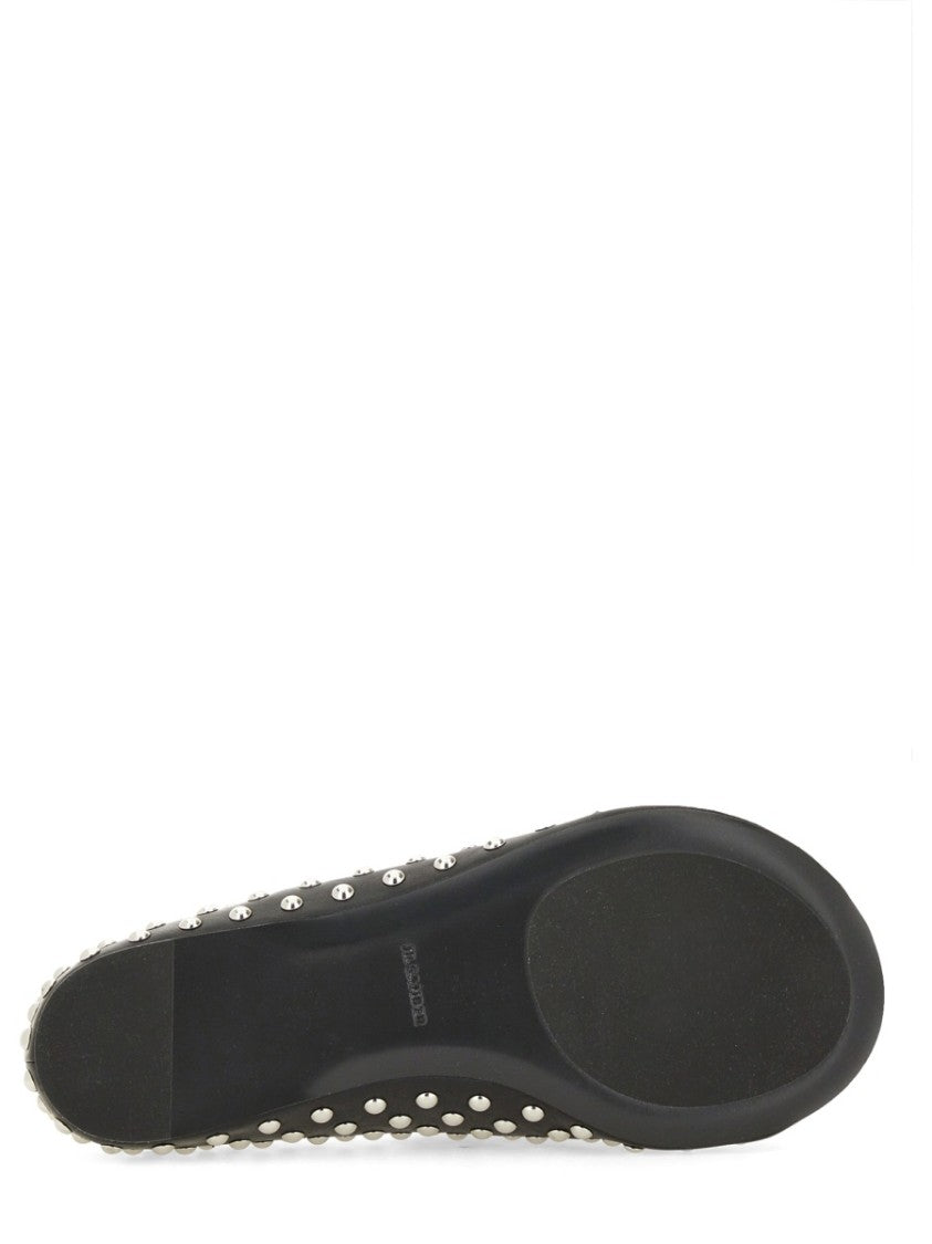 Nappa Ballerina Flats With Metallic Studs