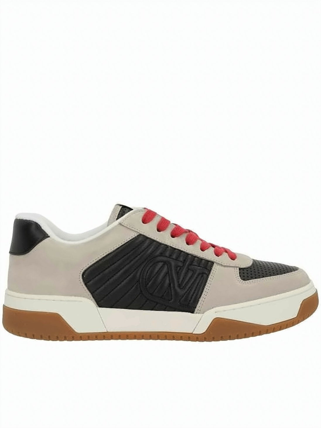 Low-Top Nappa Leather Sneakers with Embossed Logo and Vibrant Laces