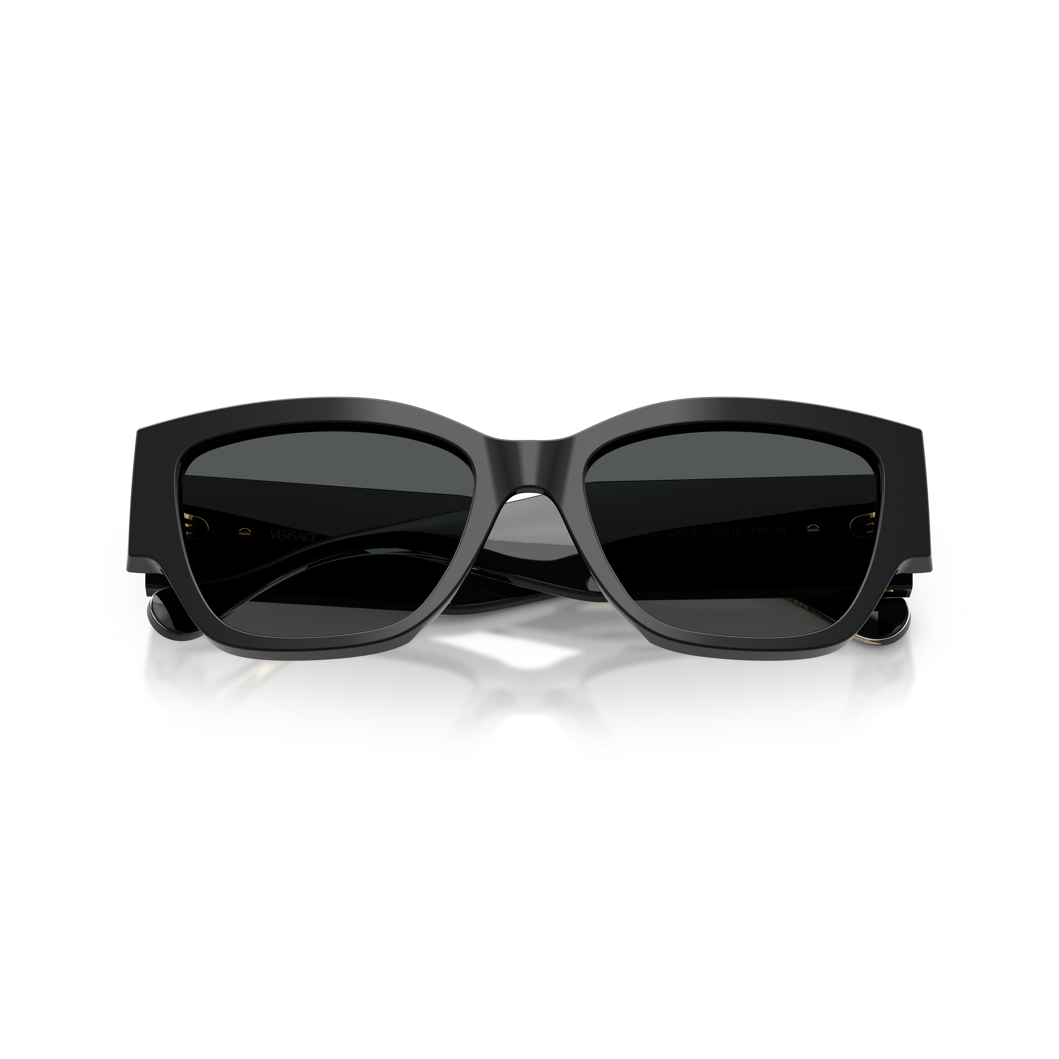 Oversized Square Frame Sunglasses with Gold-Tone Emblem