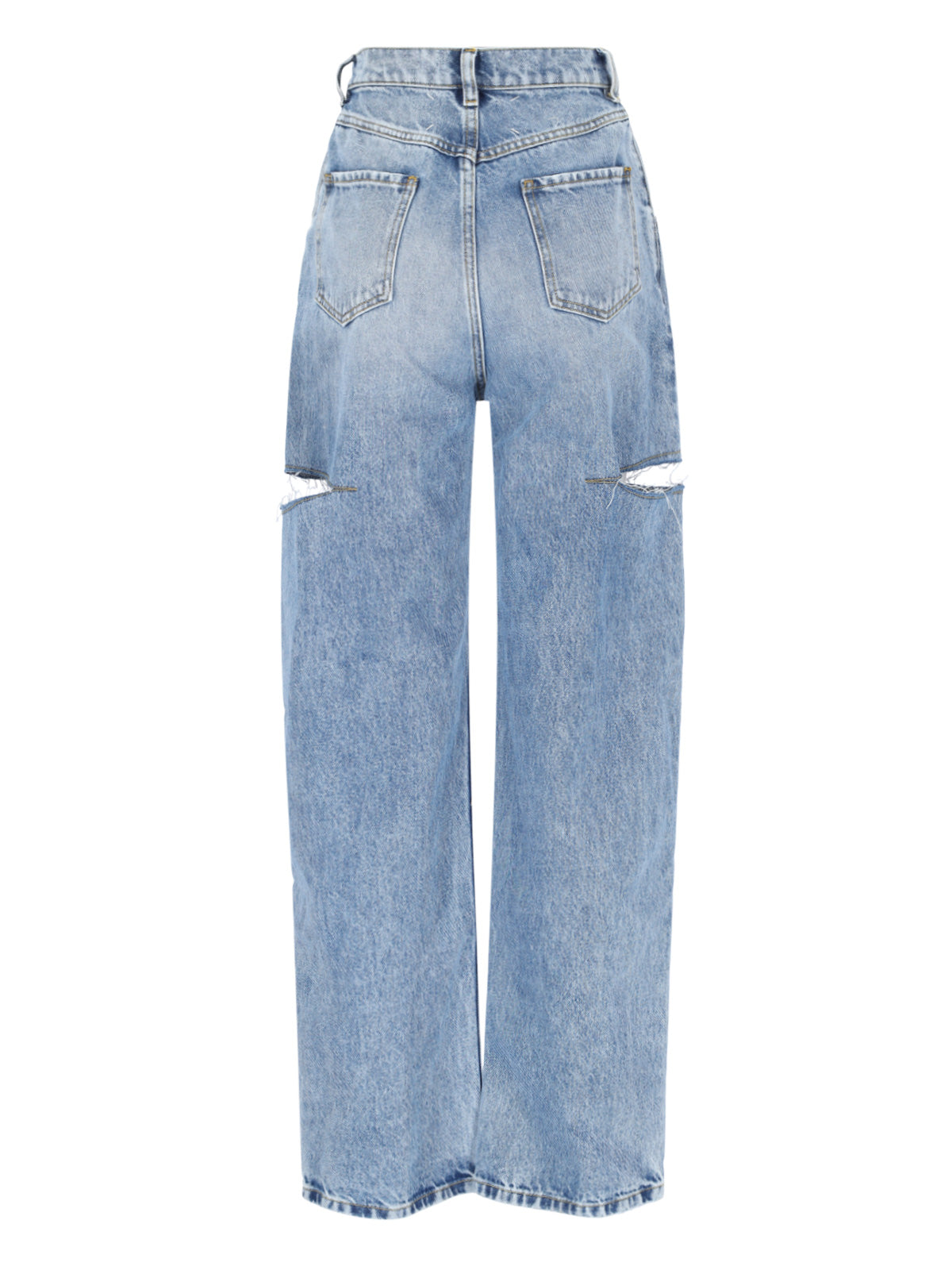 Cut-Out Detail Jeans, In Blue Cotton