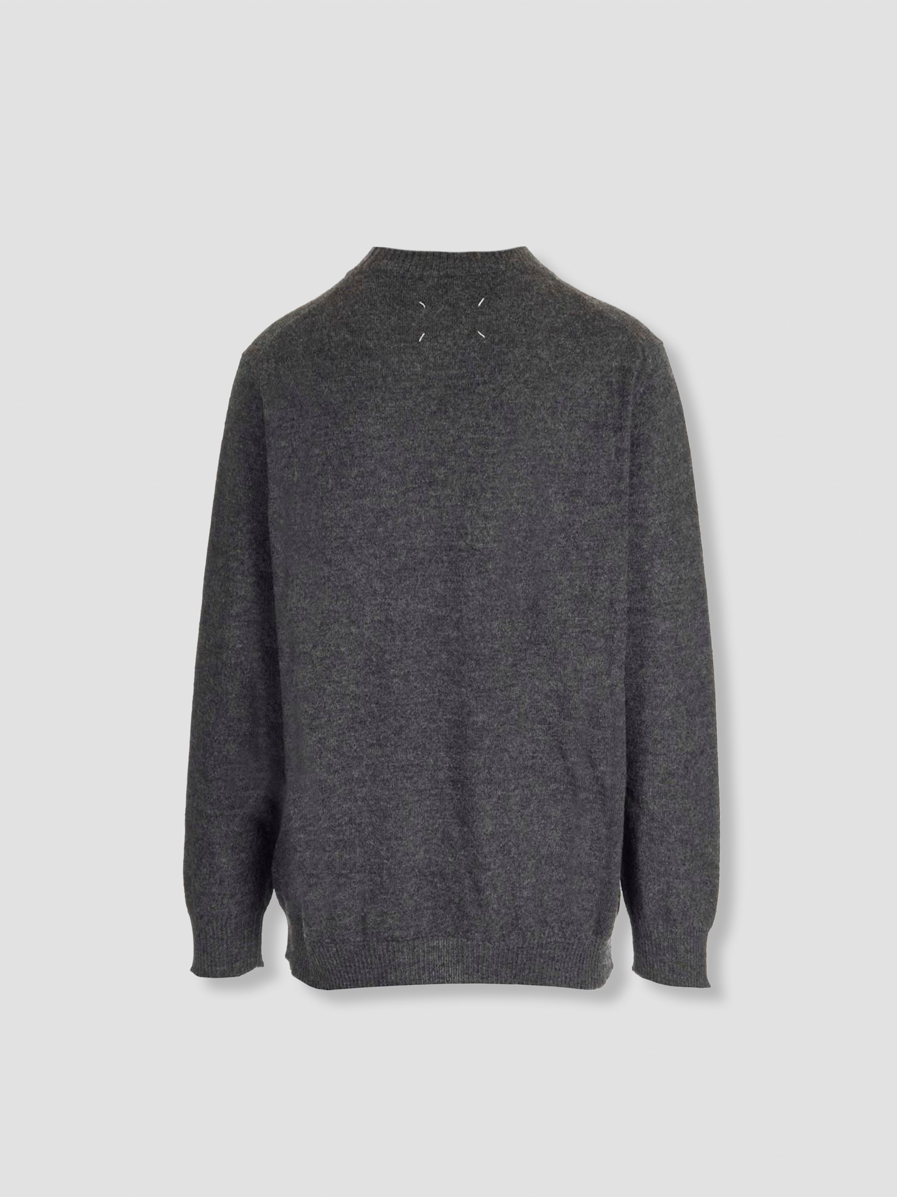 Relaxed Fit Dark Grey Alpaca Blend Sweater