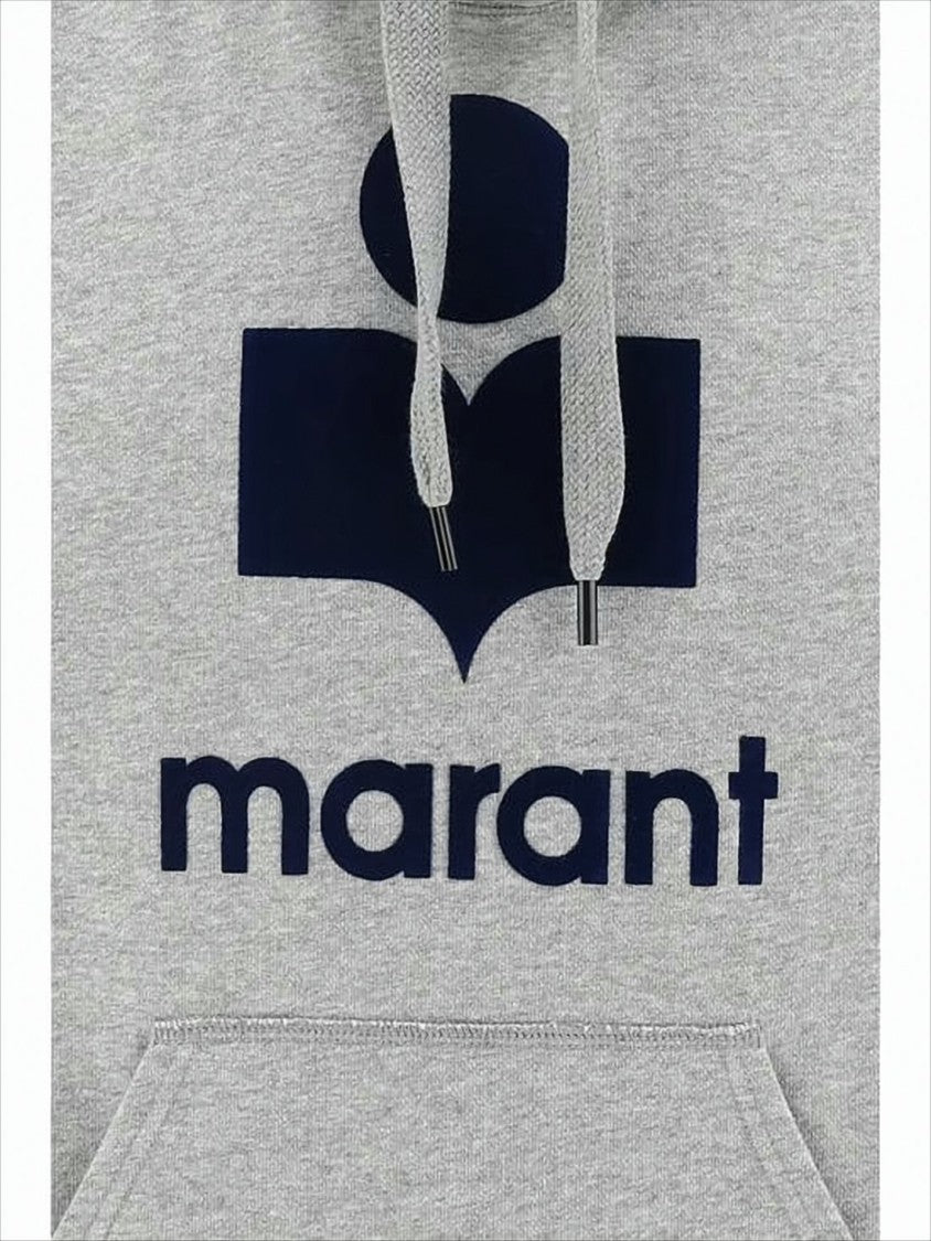 Heathered Grey Hoodie with Contrasting Logo