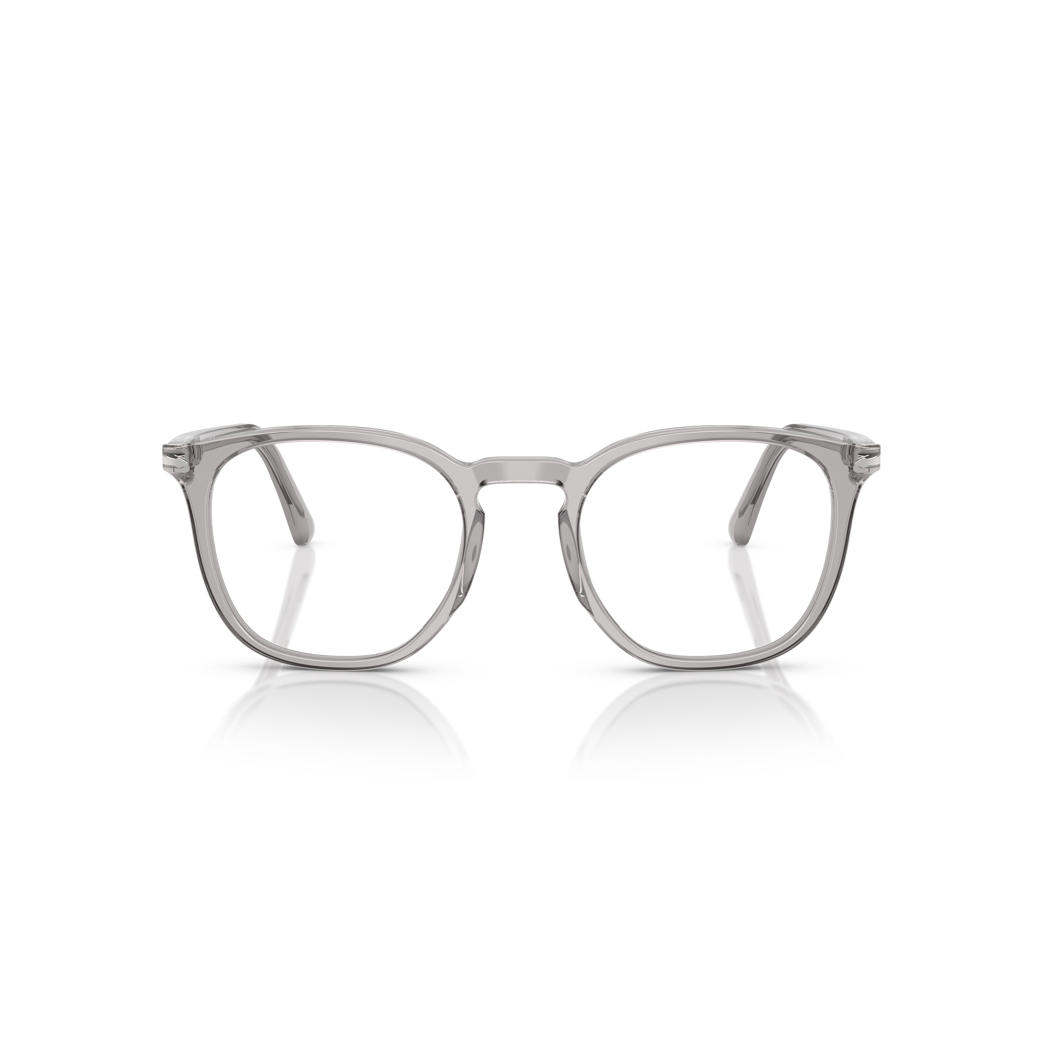0po3318v Translucent Grey Acetate Eyeglasses with Keyhole Bridge