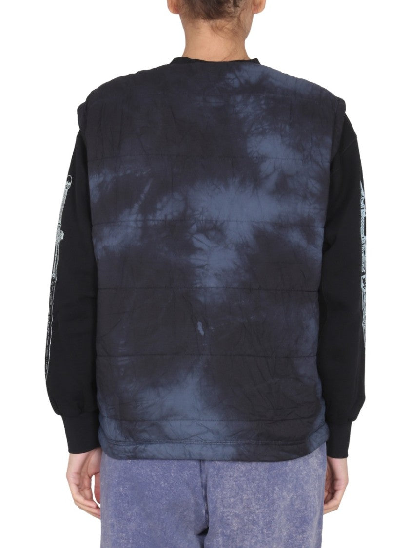 V-Neck Vest With Tie-Dye Pattern