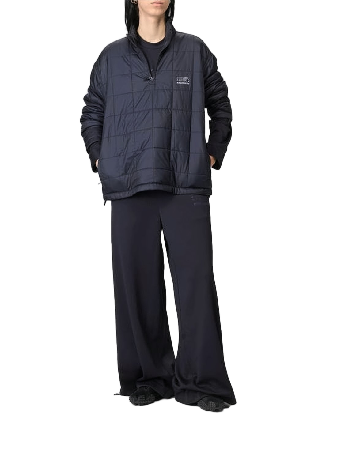 Quilted Pullover with High Turtleneck