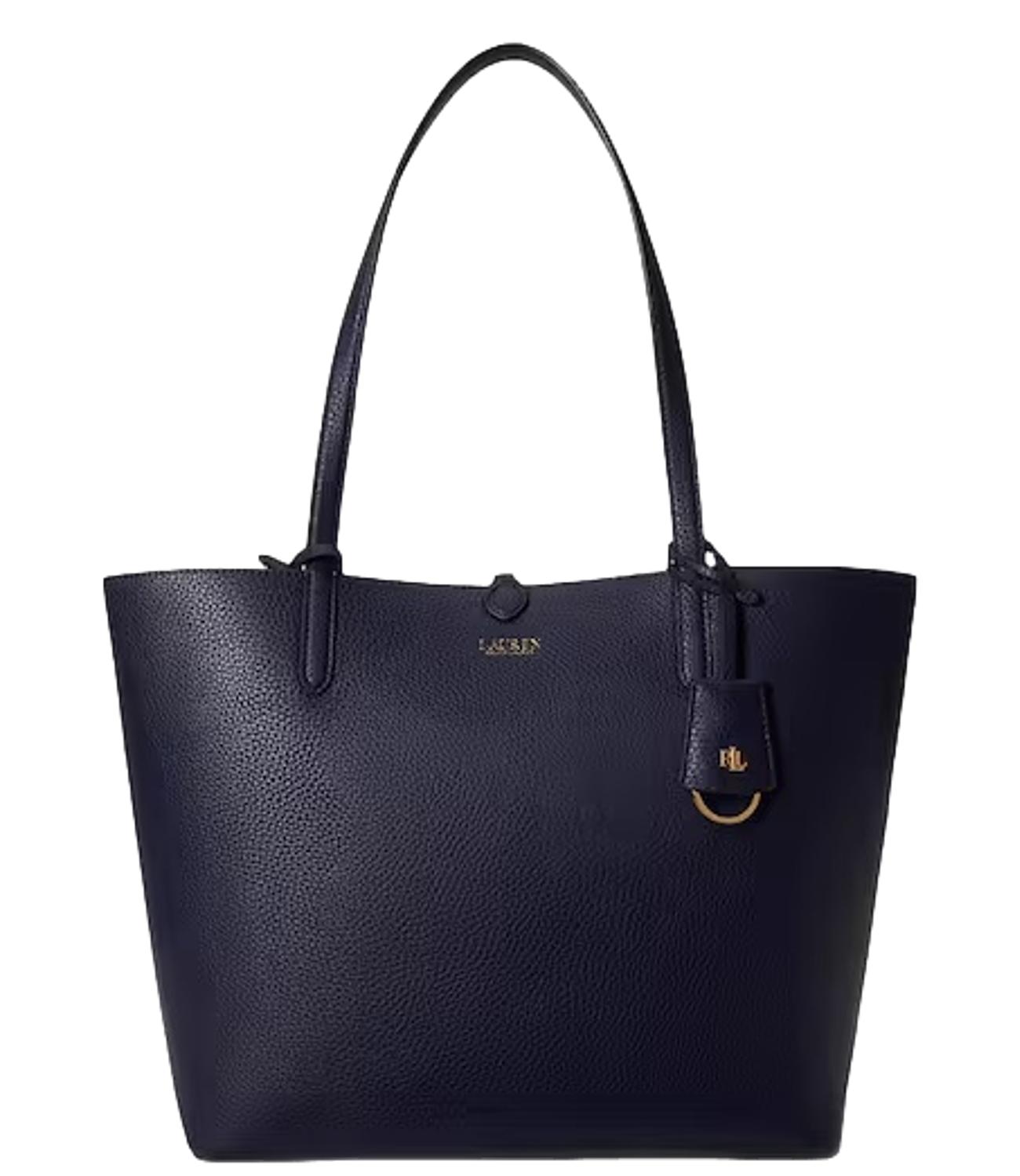 Navy Blue Reversible Polyurethane Tote Bag