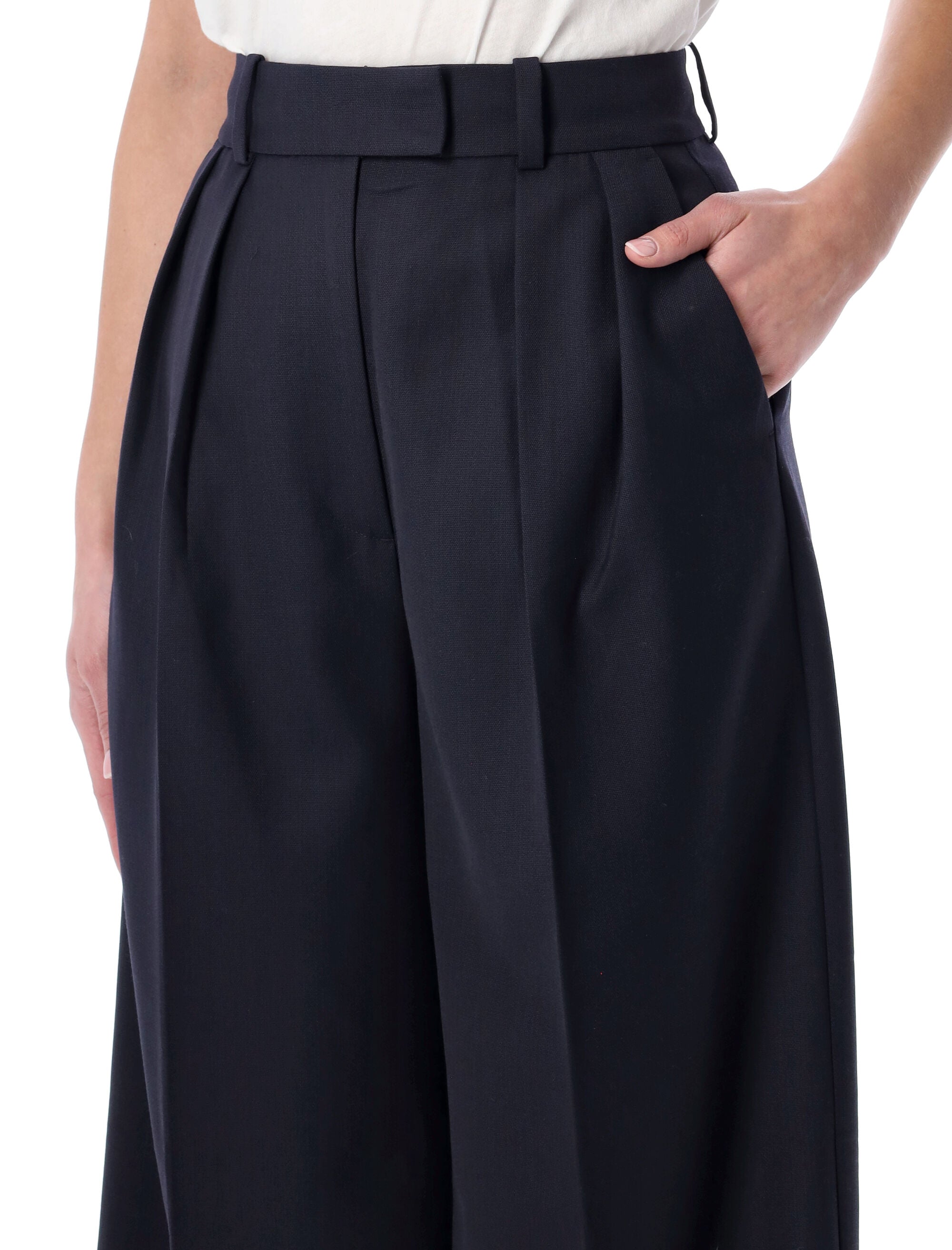 Lou Wool Blend Wide Trousers