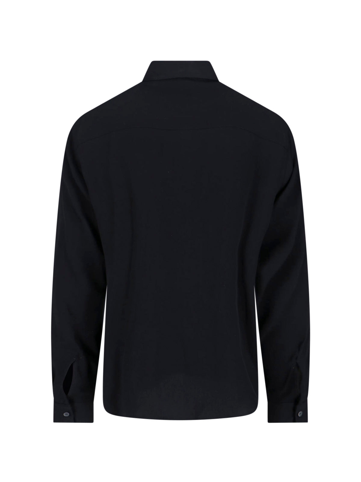 Black Viscose Long Sleeve Shirt