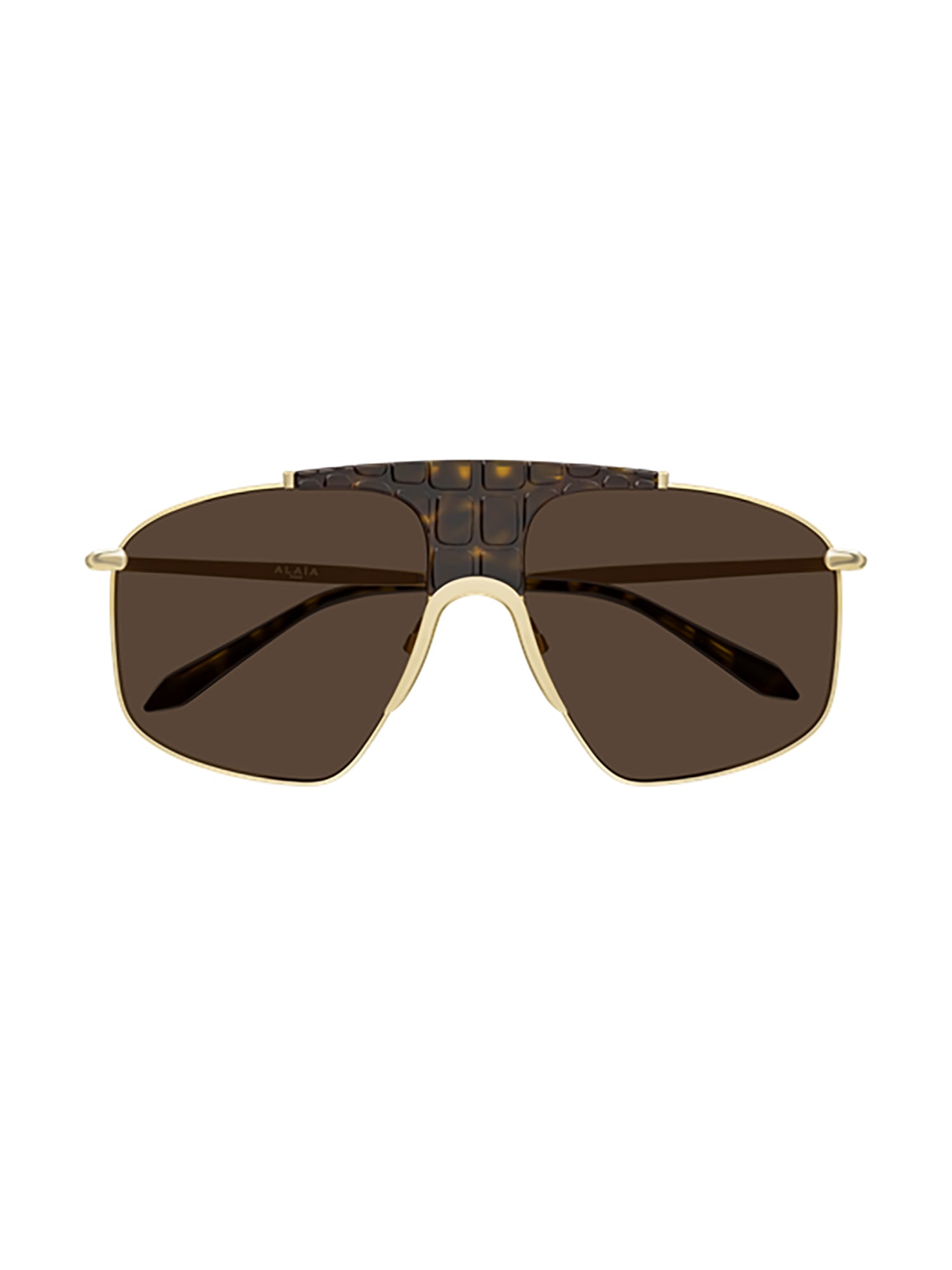Rectangular Frame Sunglasses with Textured Bridge