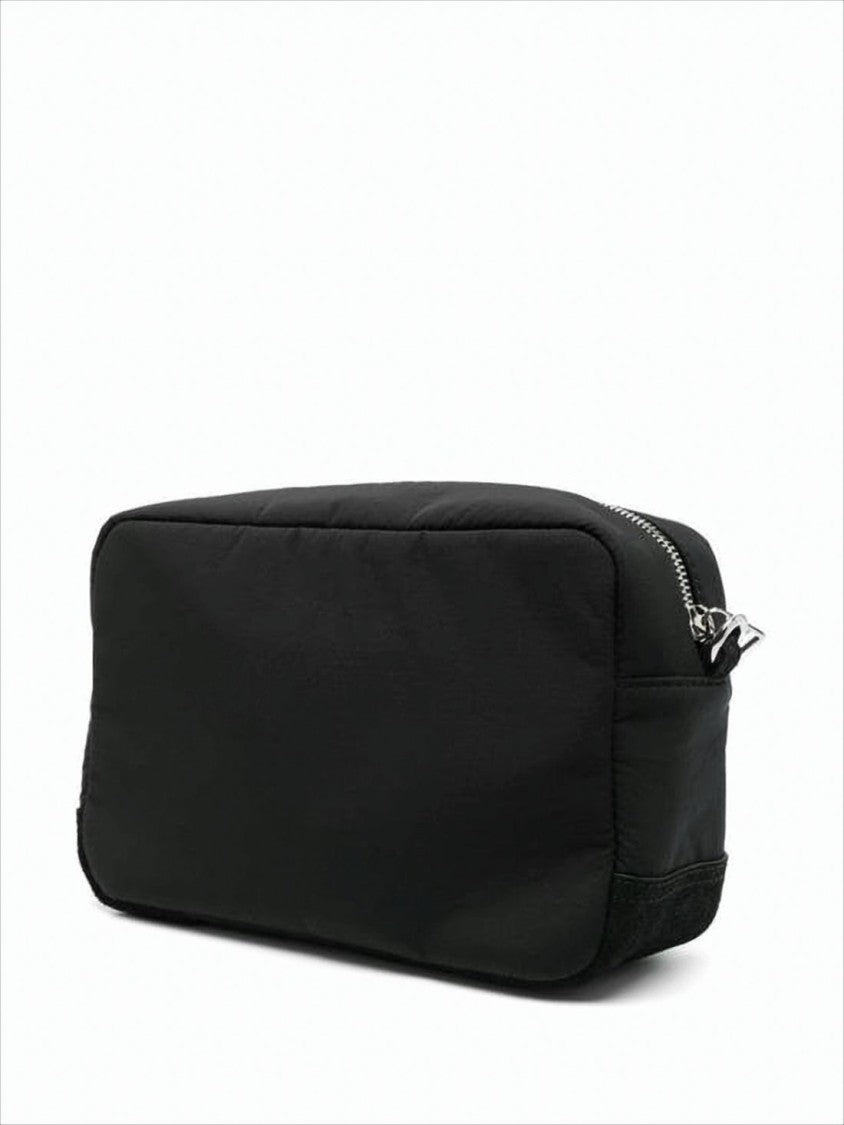 Rectangular Shoulder Bag with Suede Detailing