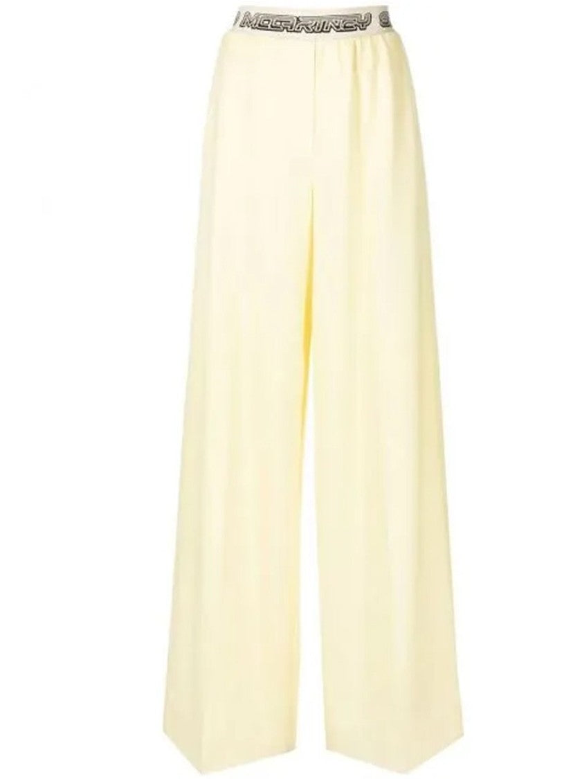 Yellow Logo Wool Pants