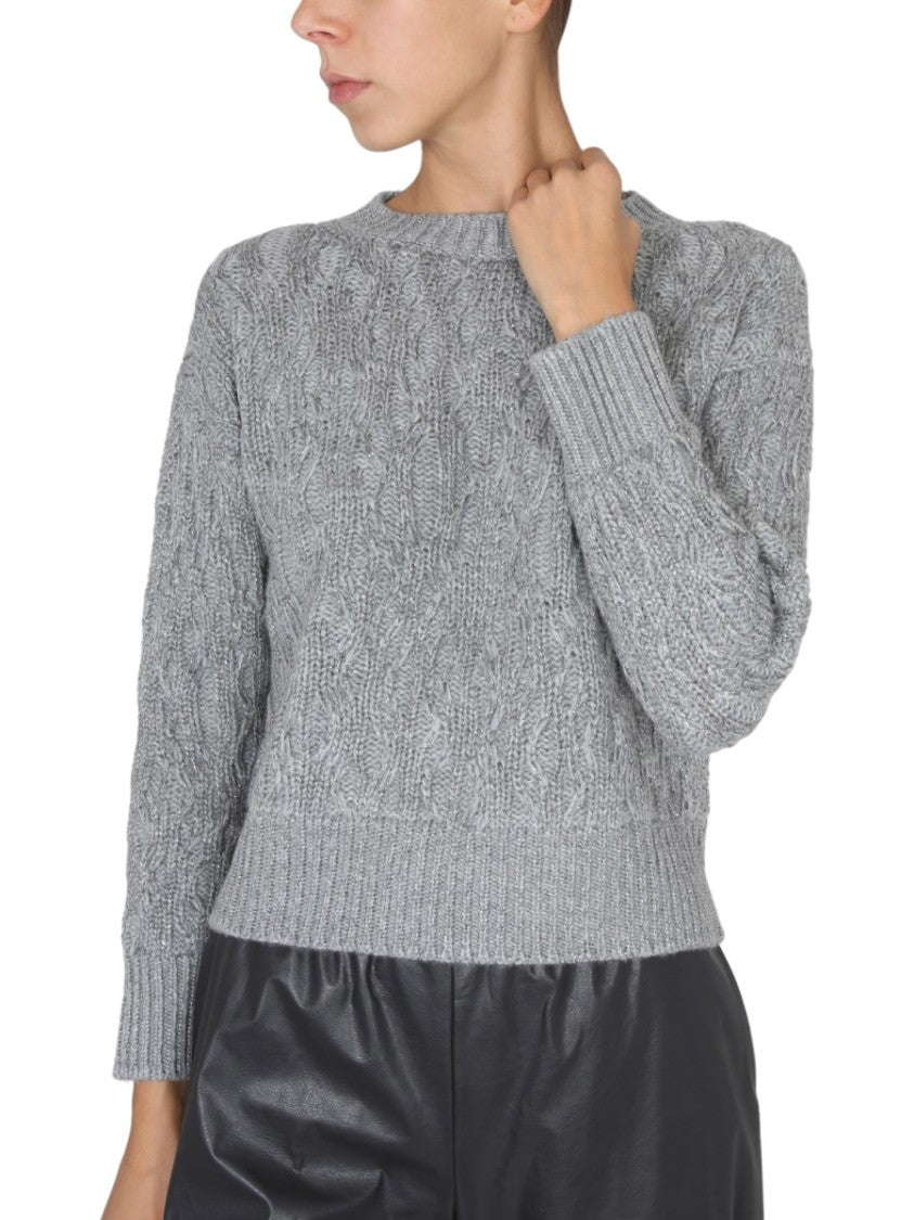 Textured Braided Knit Sweater