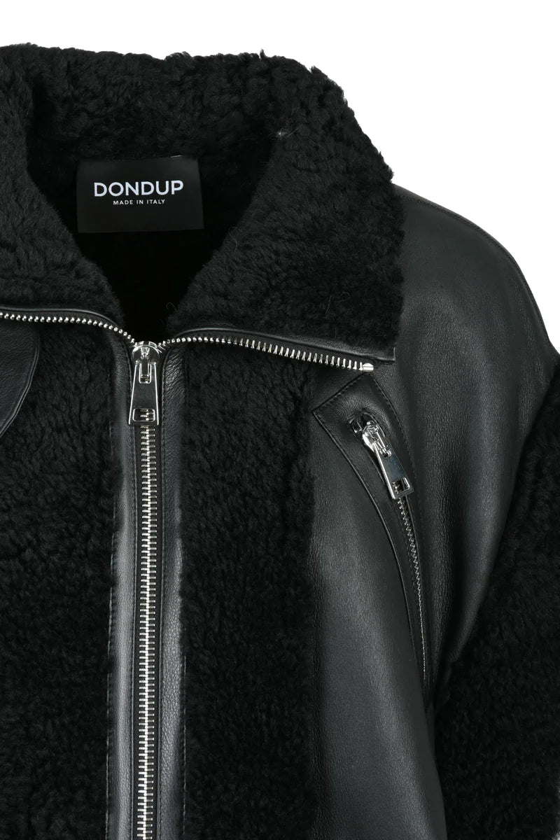 Shearling Leather Vest - Black