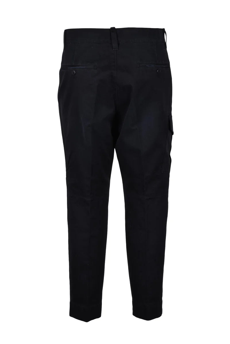Cotton Cargo Trousers - Black