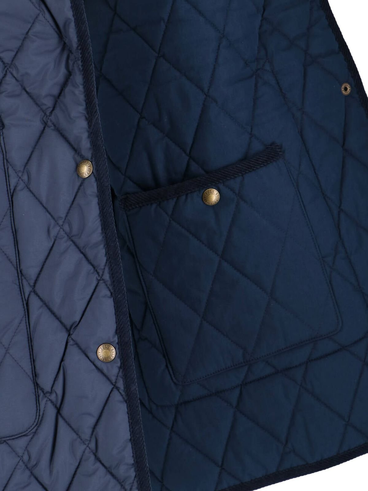 Diamond-Pattern Quilted Jacket with Contrasting Trim