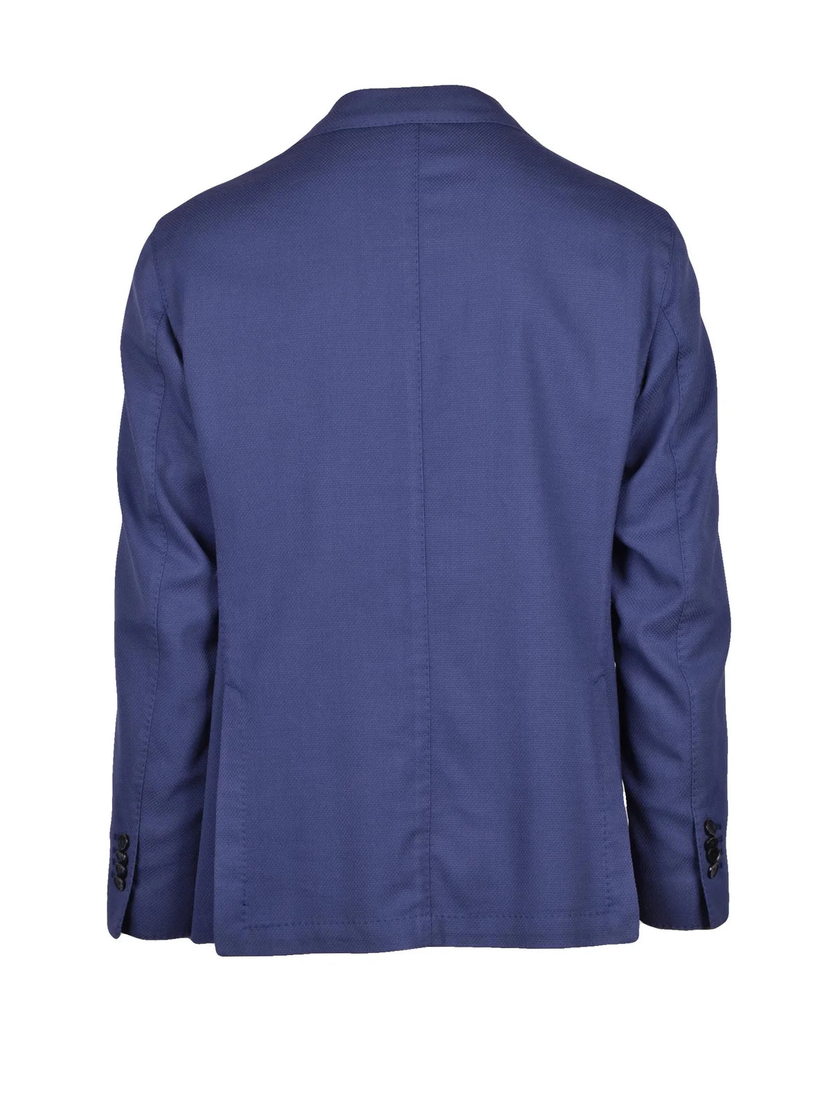 Indigo Virgin Wool Polyamide Elastane Rounded Blazer