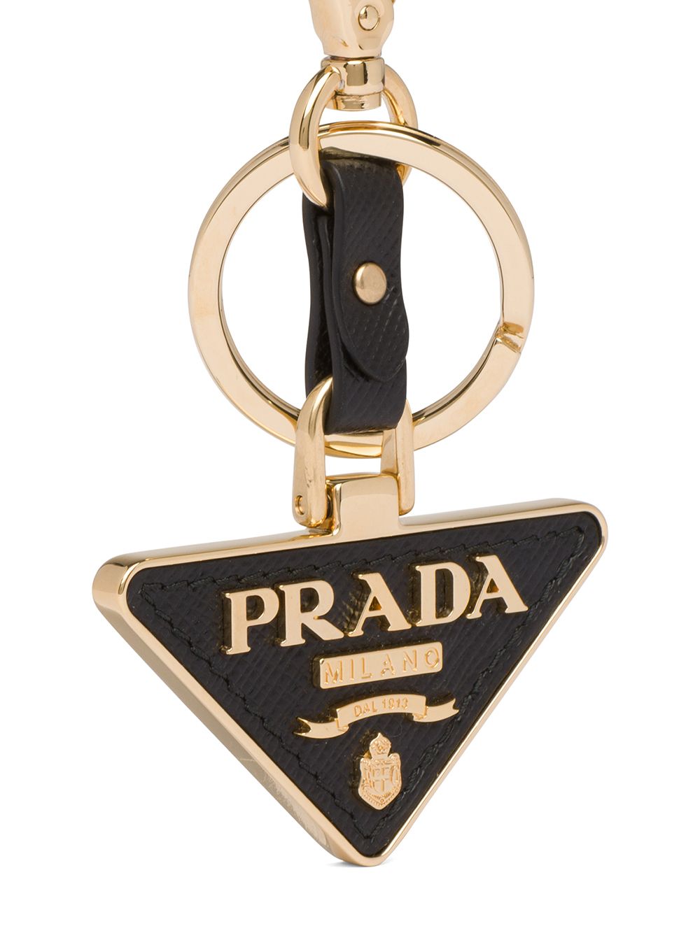 Triangle-Logo Leather Keychain