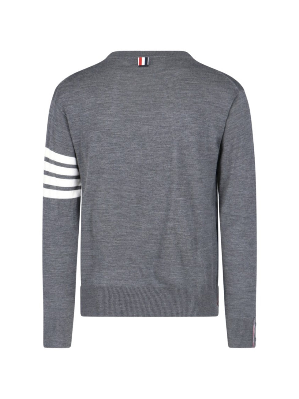 4-Bar Wool Sweater – Light Grey