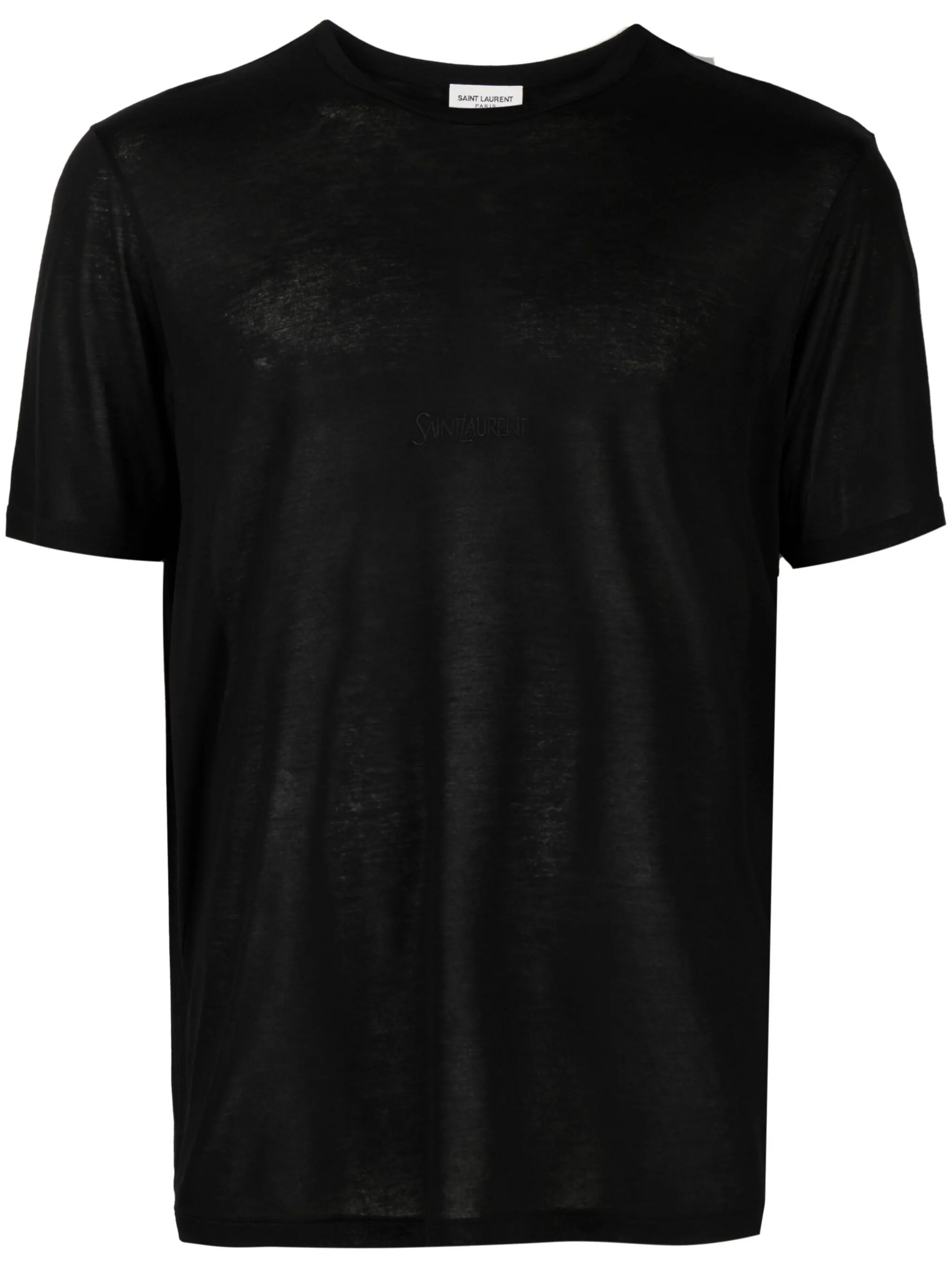 Black Viscose Crew Neck T-Shirt