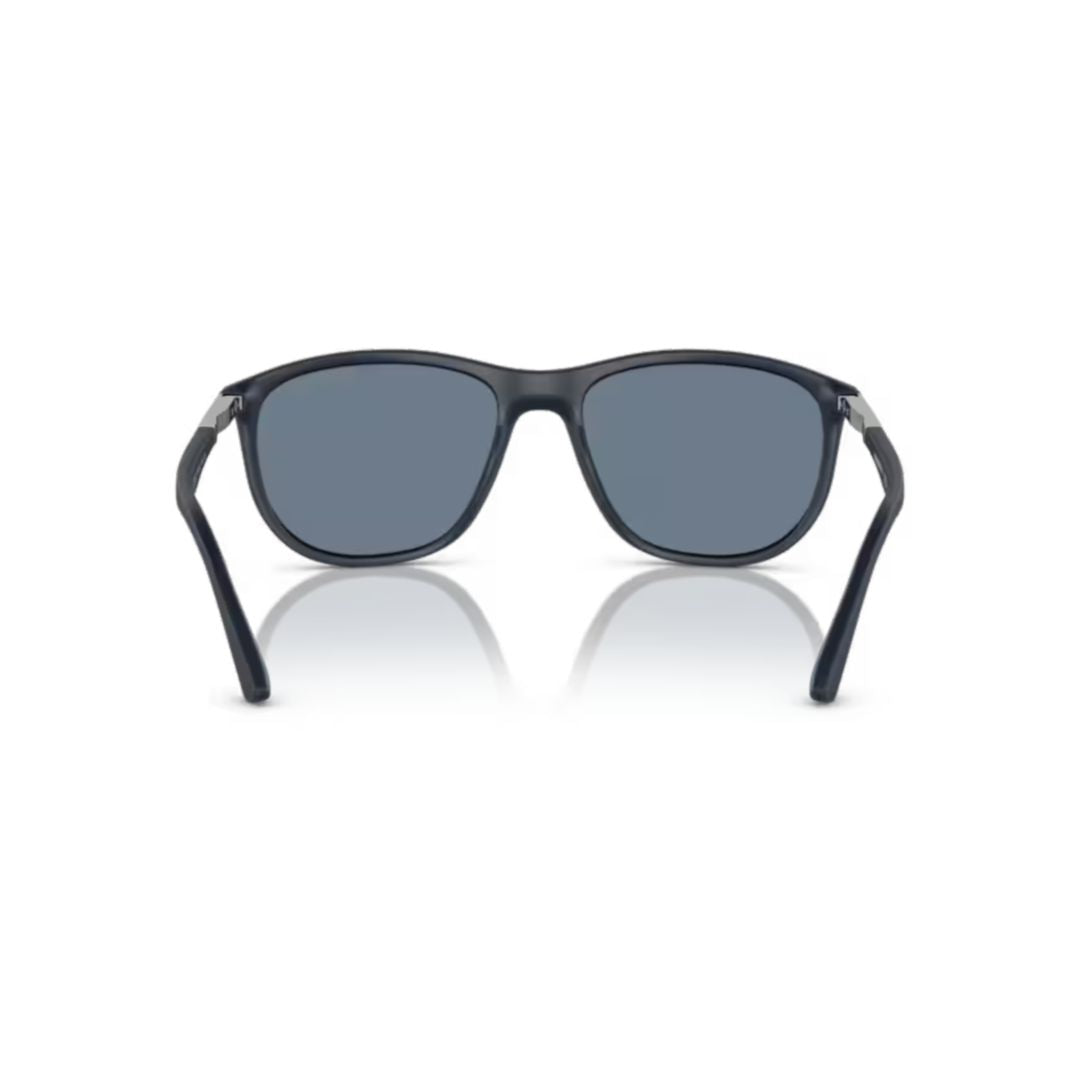 0ea4201 Rounded Rectangular Black Sunglasses with Matte