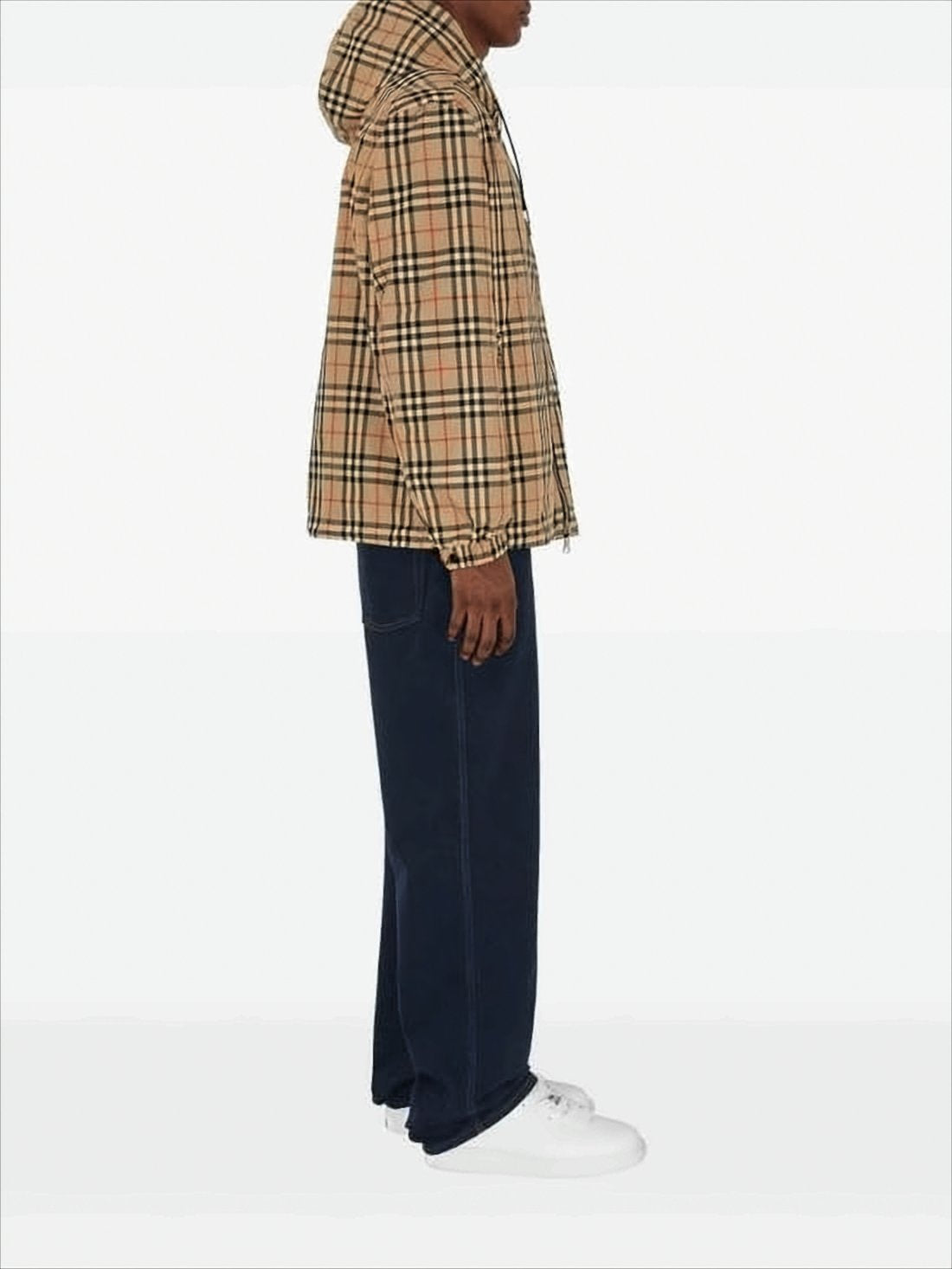 Reversible Check and Solid Hooded Jacket