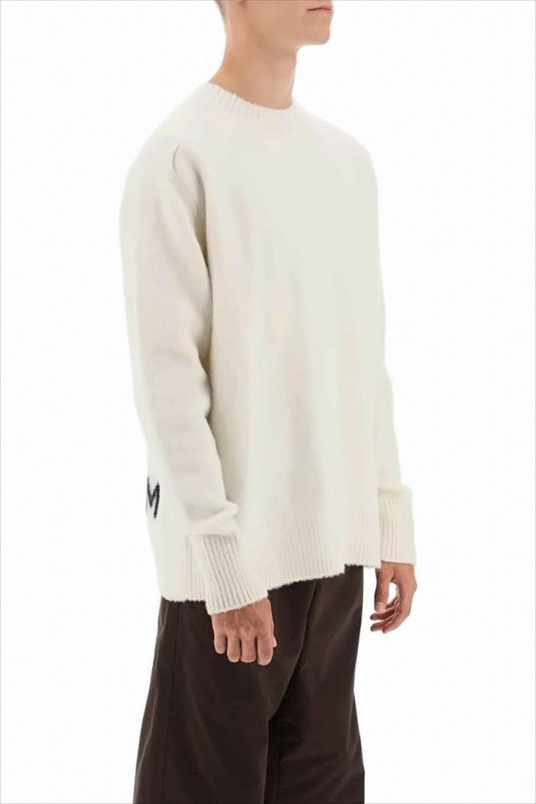 Relaxed-Fit Wool Sweater with Ribbed Details