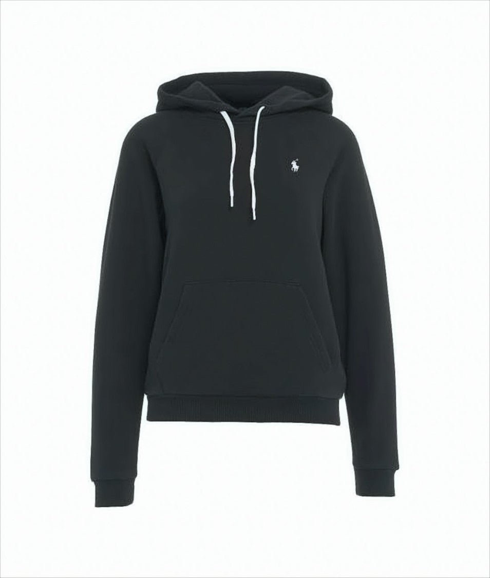 Classic Black Hoodie with Logo Detail
