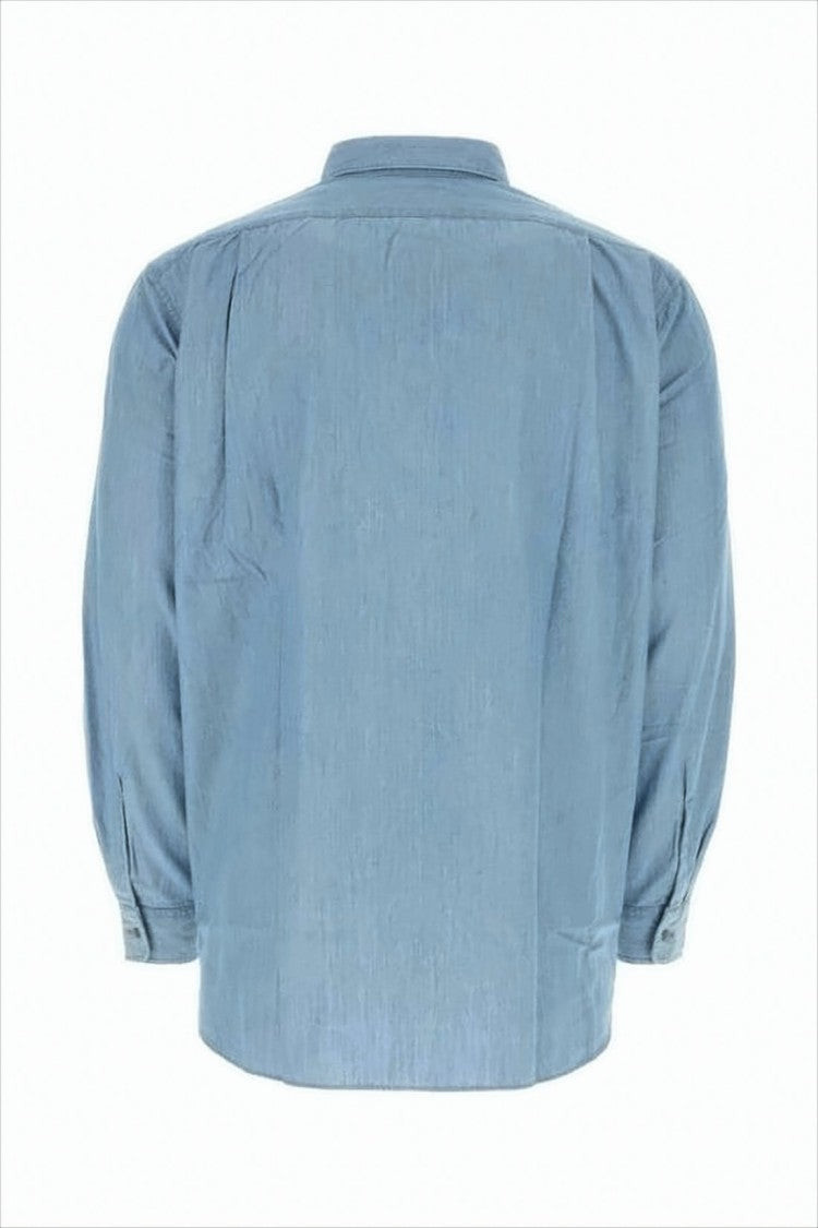 Light Blue Denim Shirt with Classic Collar