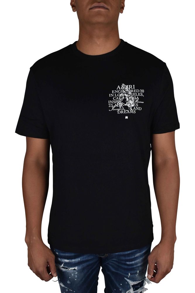 Graphic Black Cotton T-Shirt With Unicorn Illustration