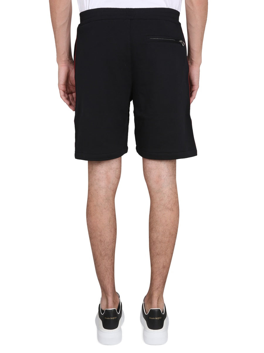 Selvedge Logo Band Cotton Bermuda Shorts