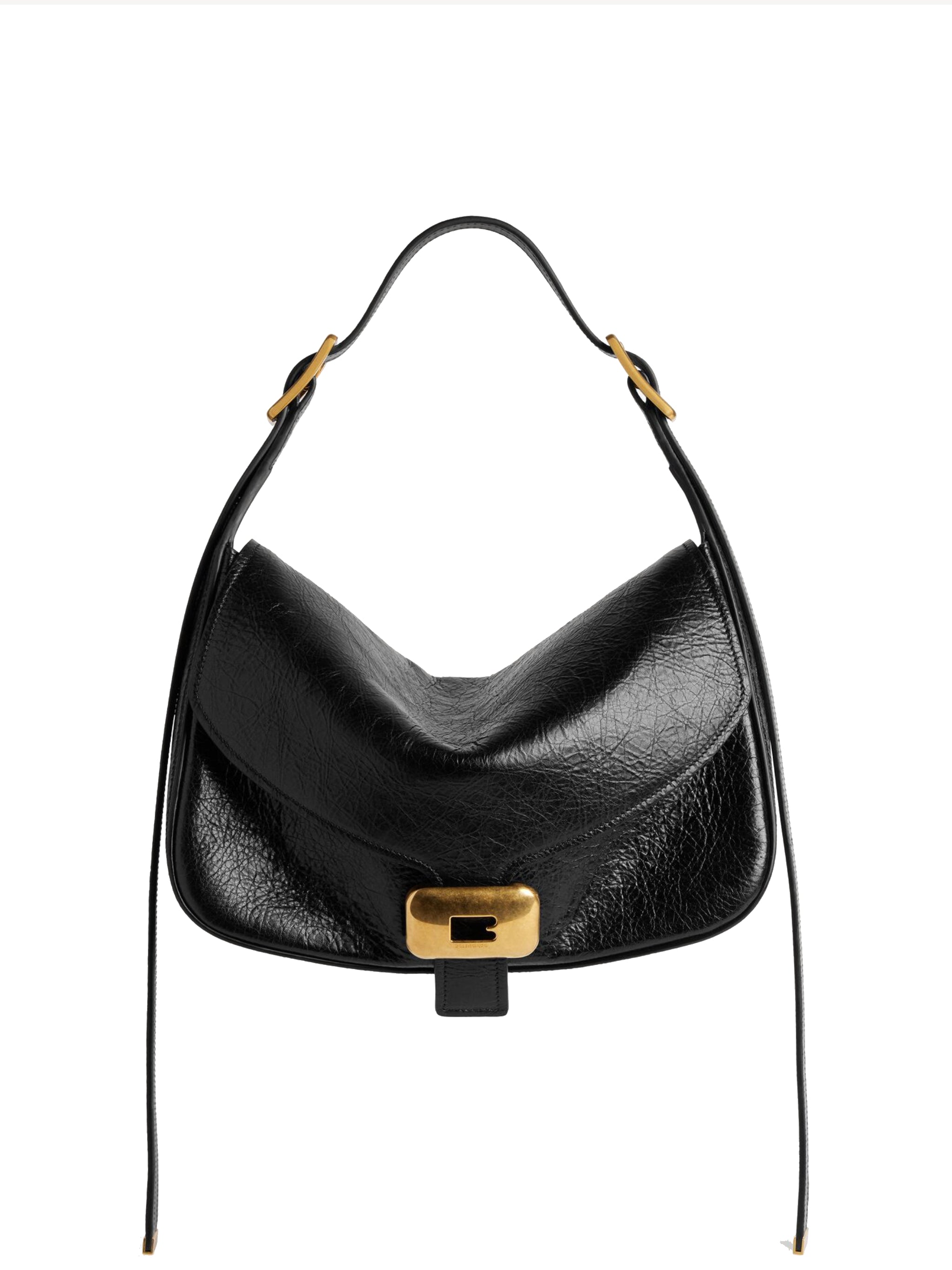 Black Clicca Structured Slouchy Leather Bag