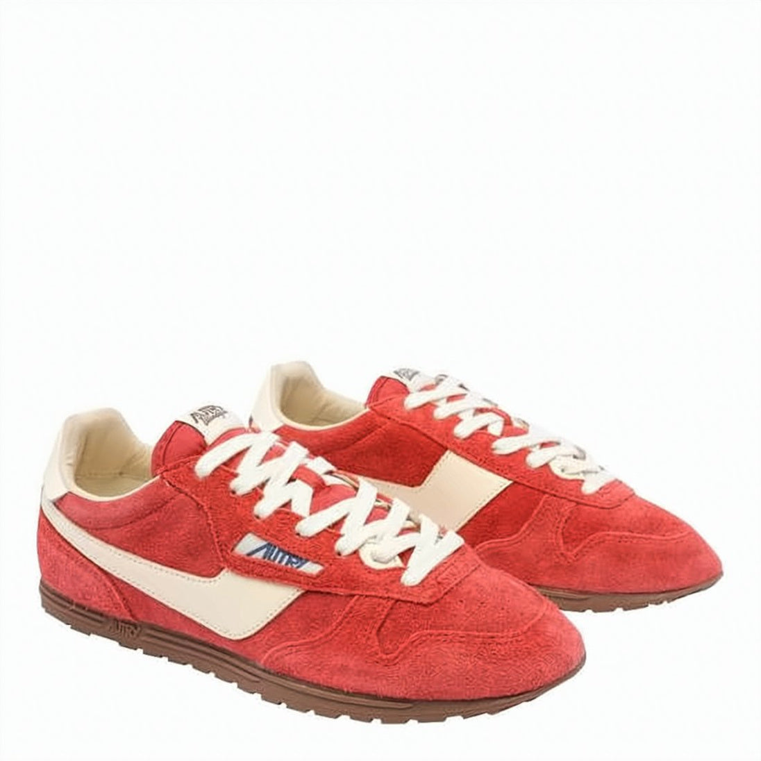 Retro-Inspired Suede Sneakers with Cream Accents