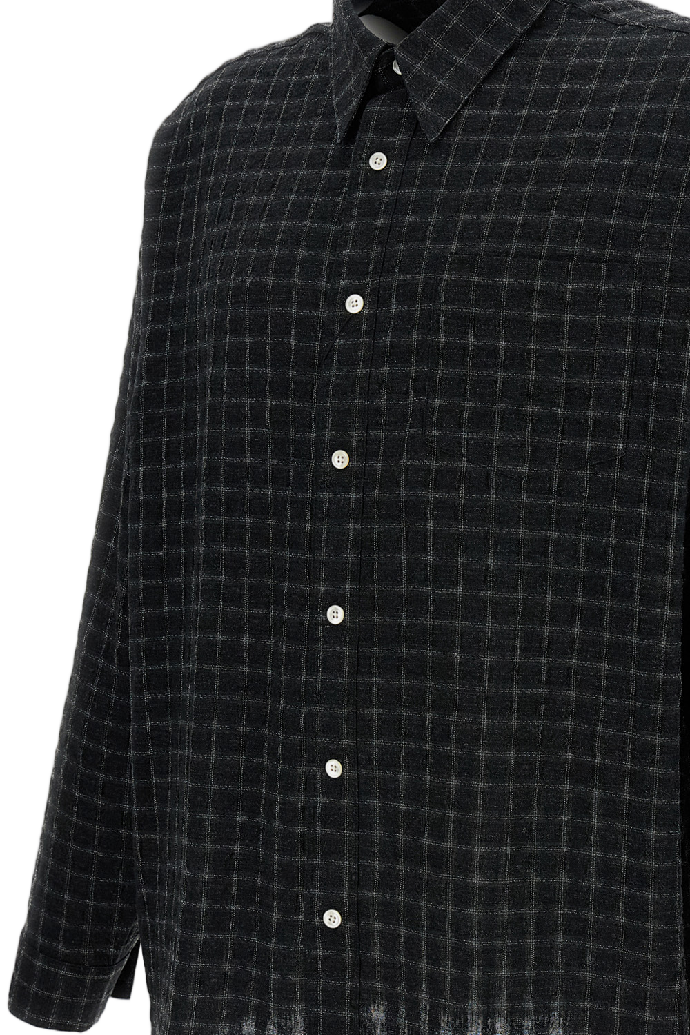 Black Stable Seersucker Check Shirt