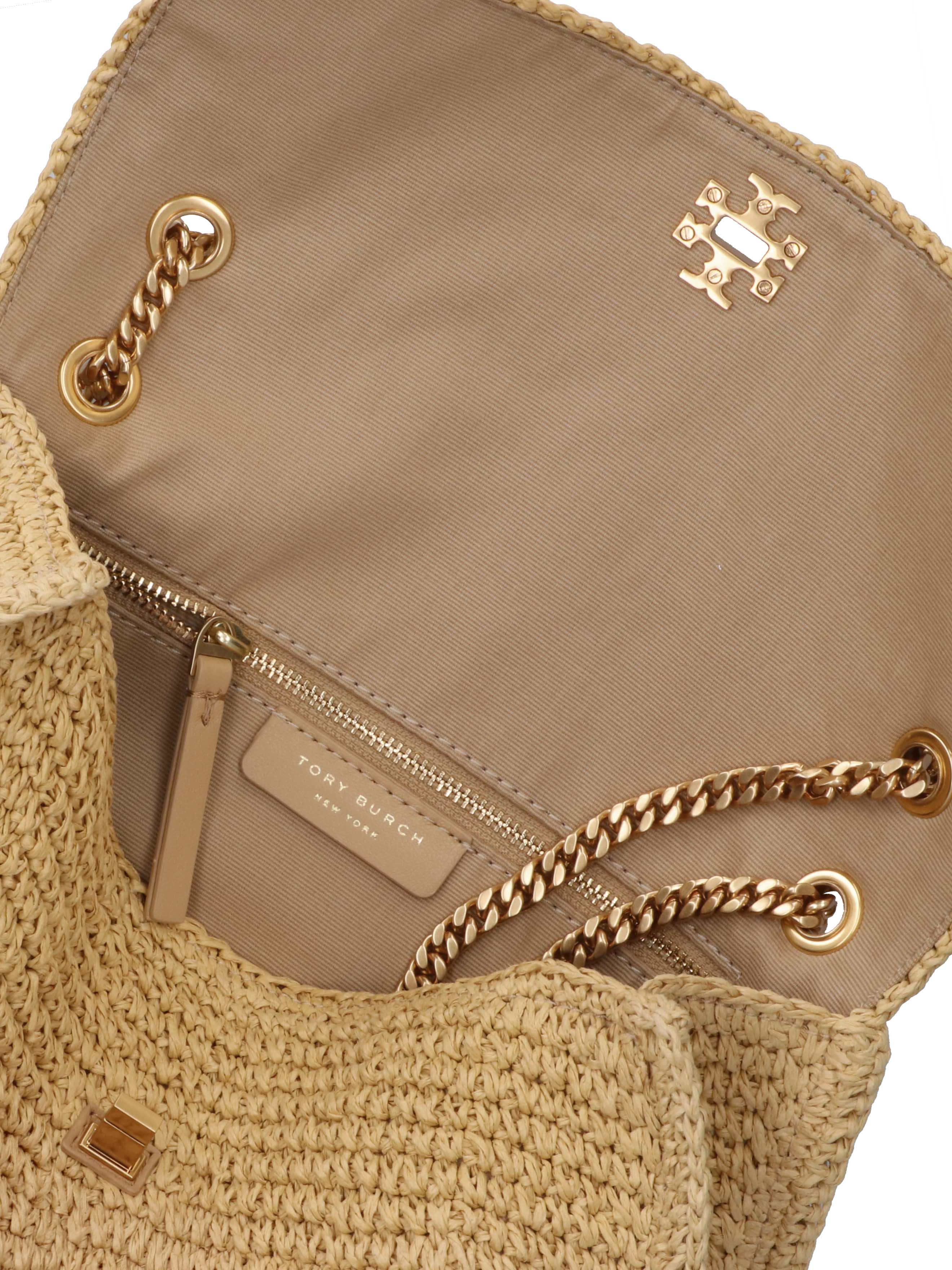Textured Beige Flap Bag