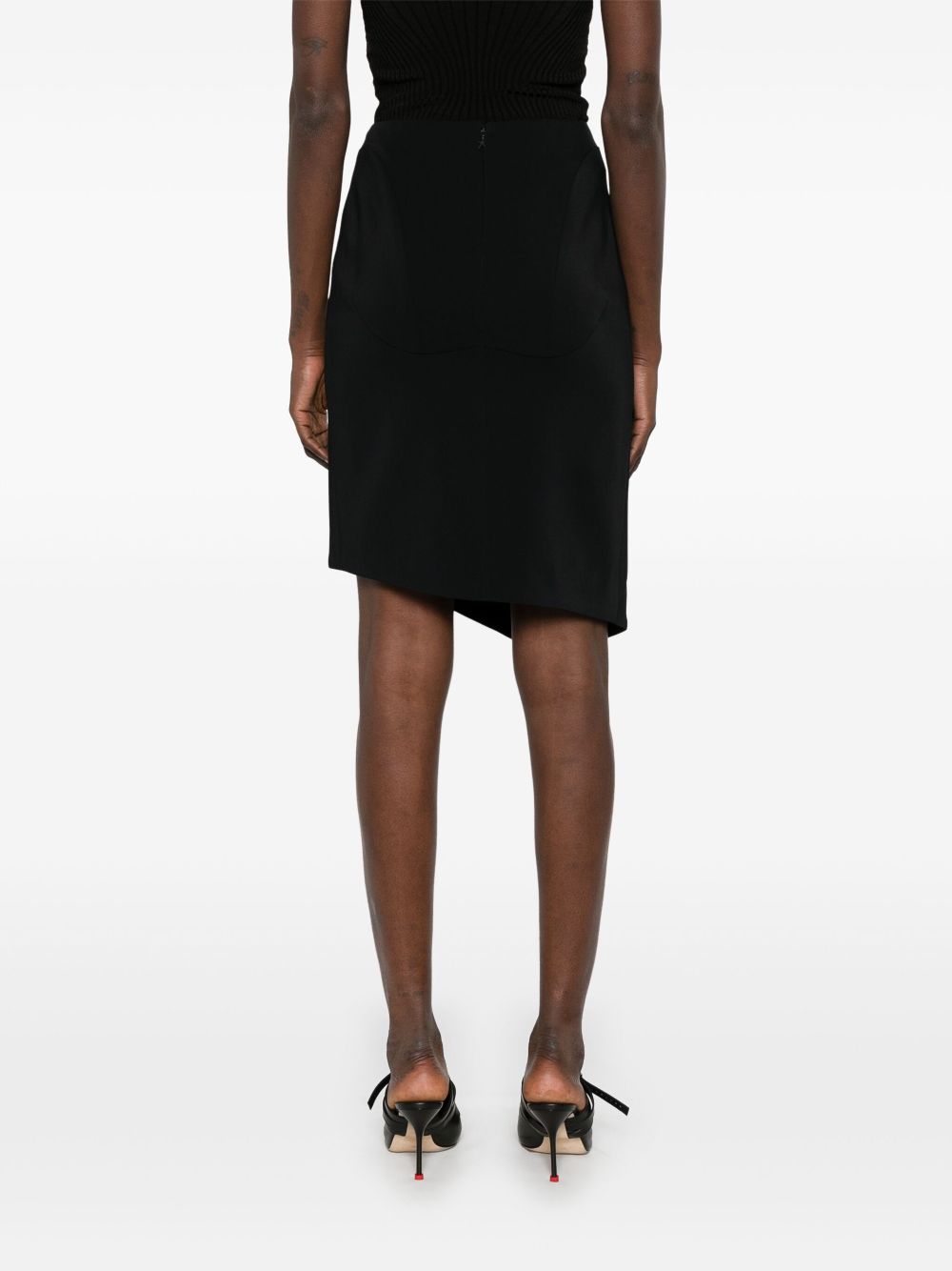 Asymmetrical Black Mini Skirt