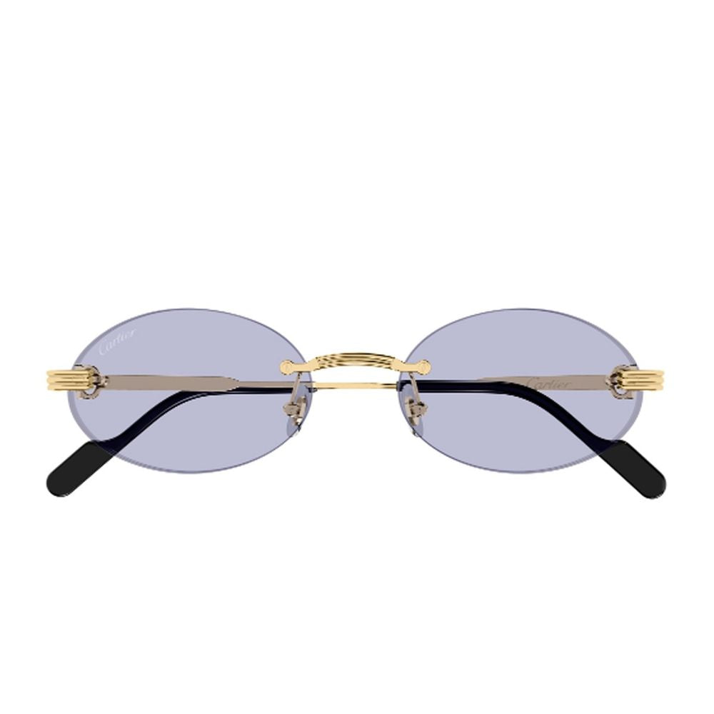 Rimless Oval Sunglasses With Godron Detail