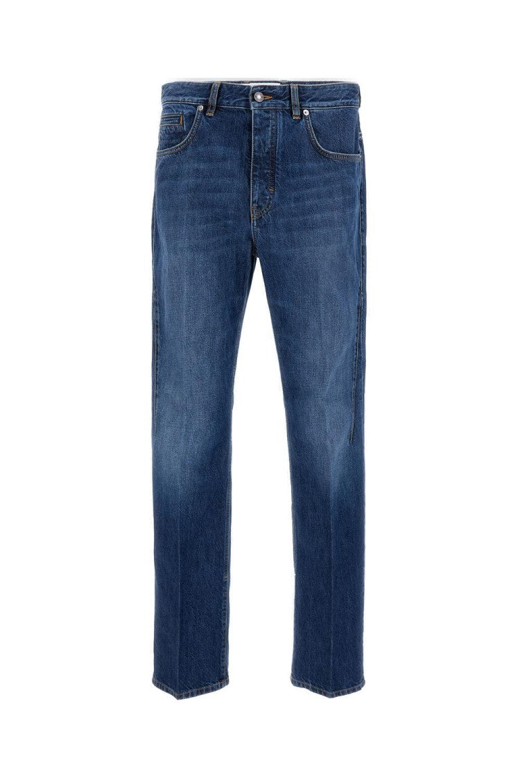 Straight-Leg Denim Jeans With Embroidered Logo