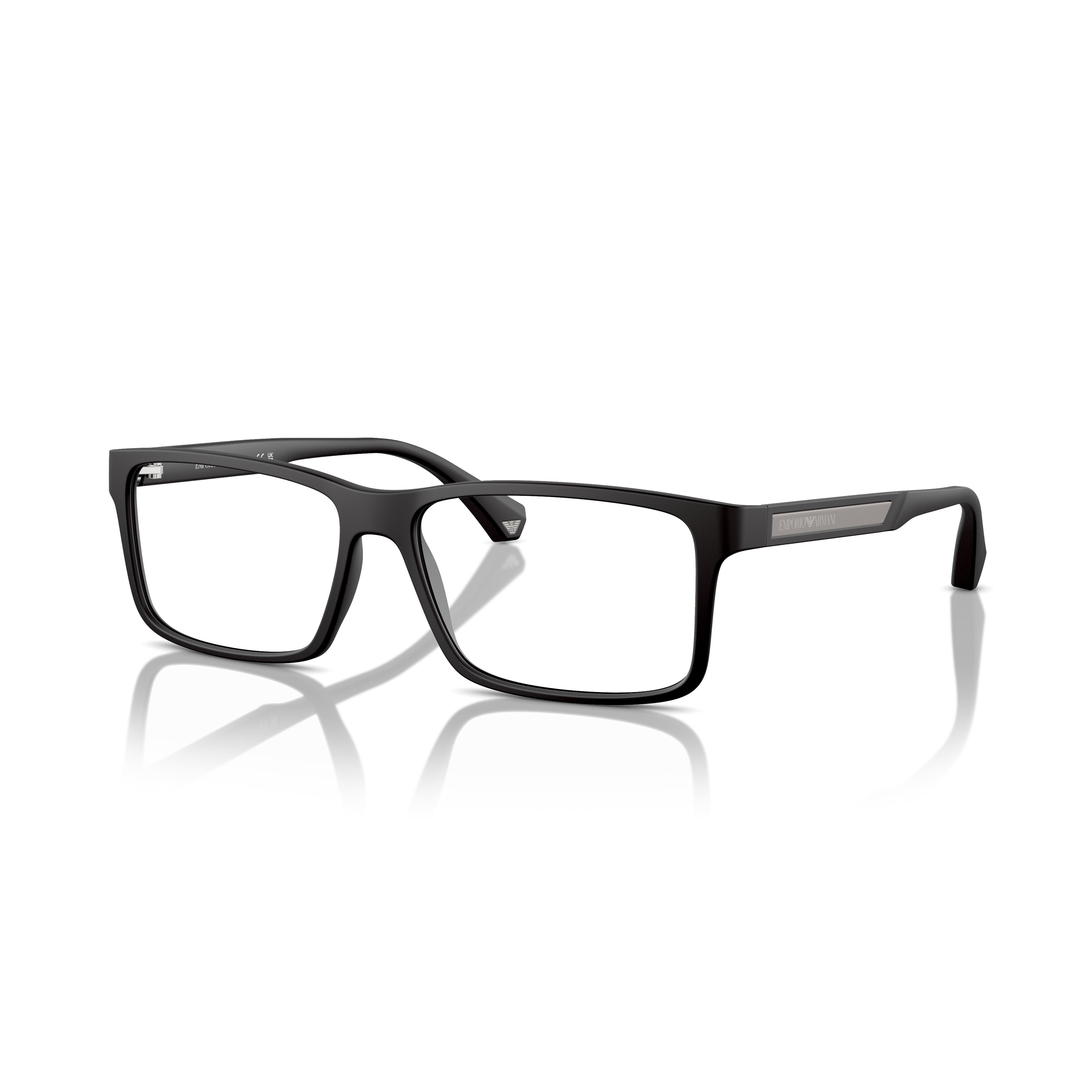 0ea3038 Rectangular Matte Black Eyeglasses with Minimalist Design