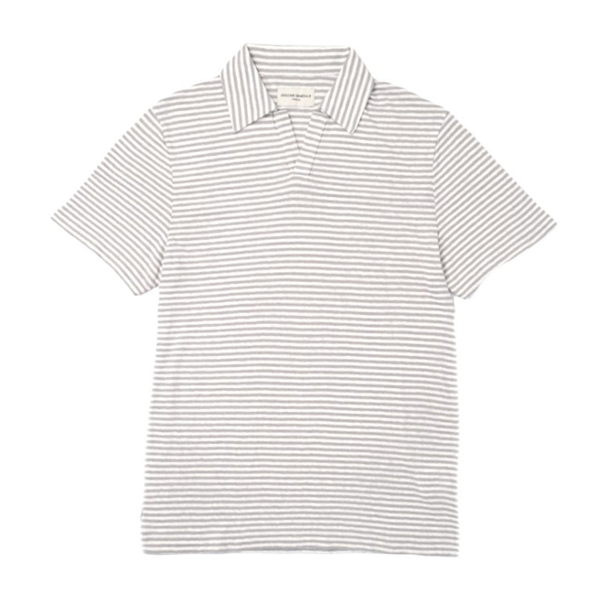 Yarn-Dyed Short-Sleeve Polo With Johnny Collar