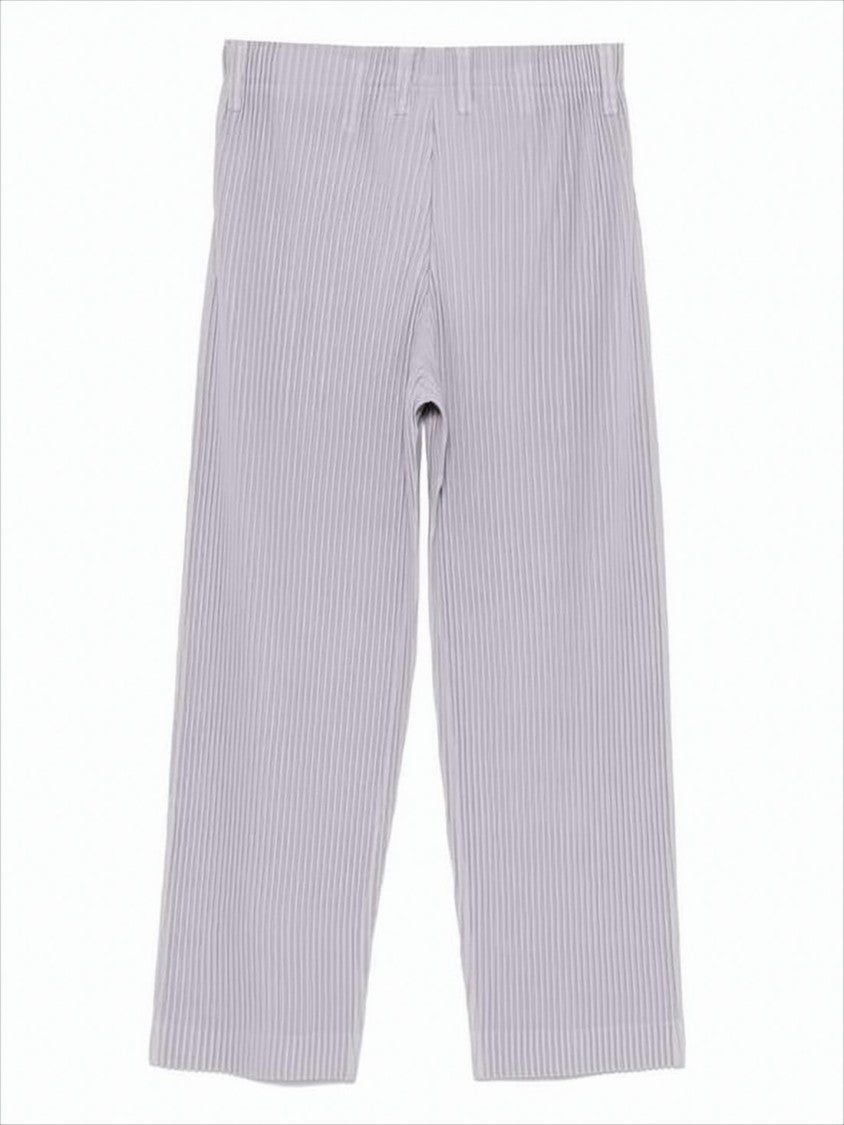 Pleated Relaxed Fit Pants with Subtle Vertical Stripes