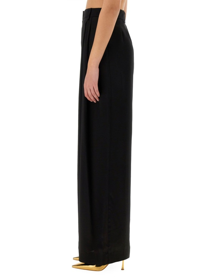Wide-Leg Pants With Pleat Detail