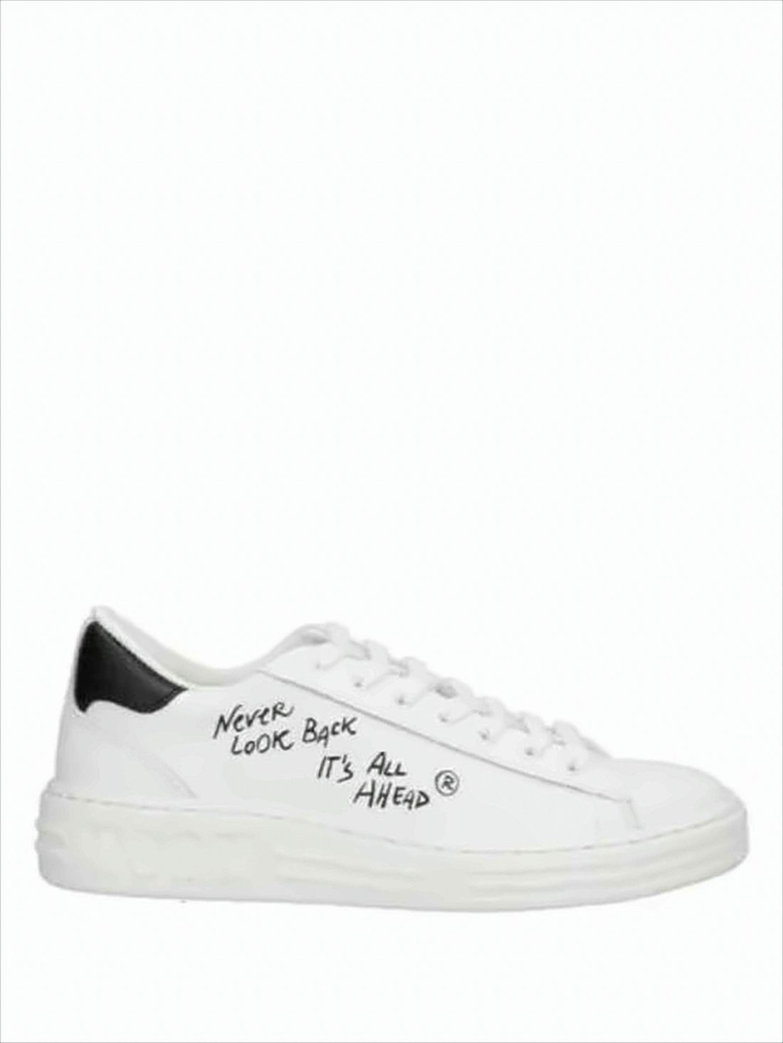 Low-Top Sneakers with Handwritten-Style Slogan and Textured Sole