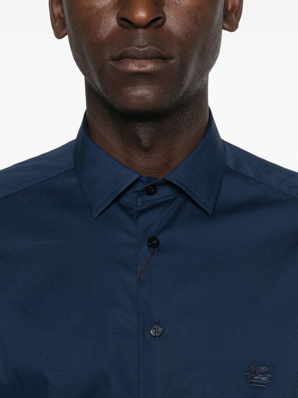 Tailored Blue Stretch Cotton Shirt