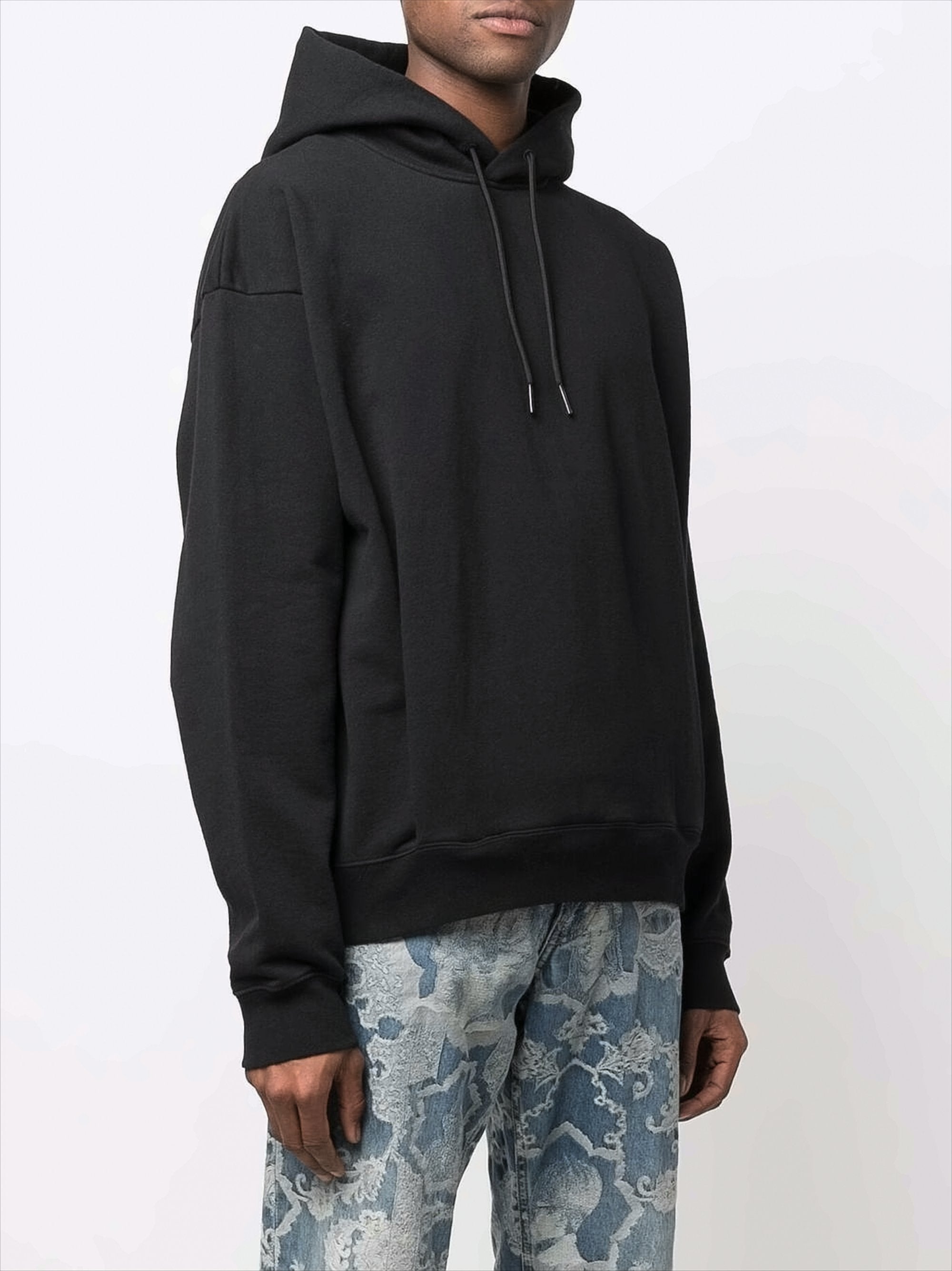 Relaxed Fit Black Hoodie