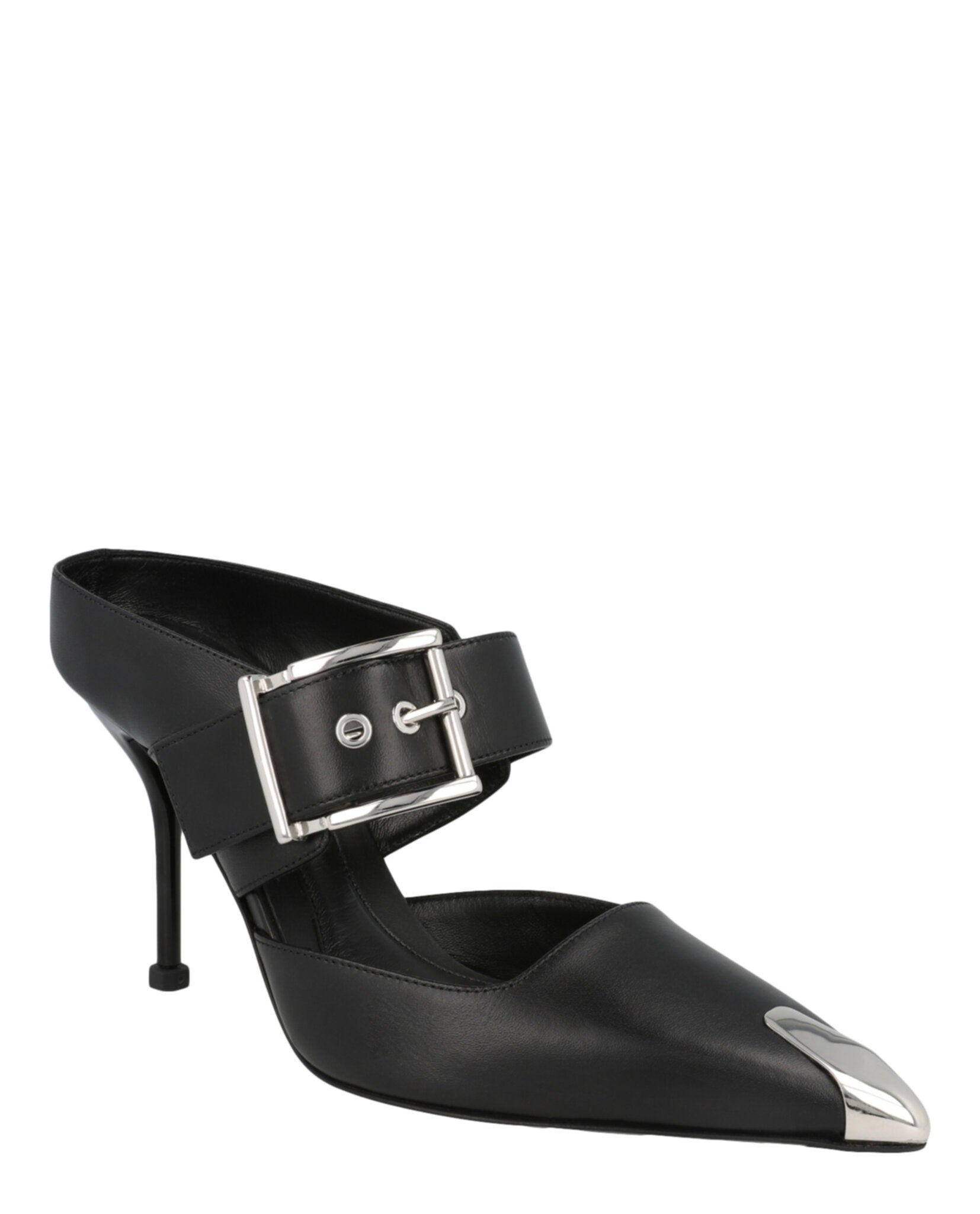 Buckle Leather Mules